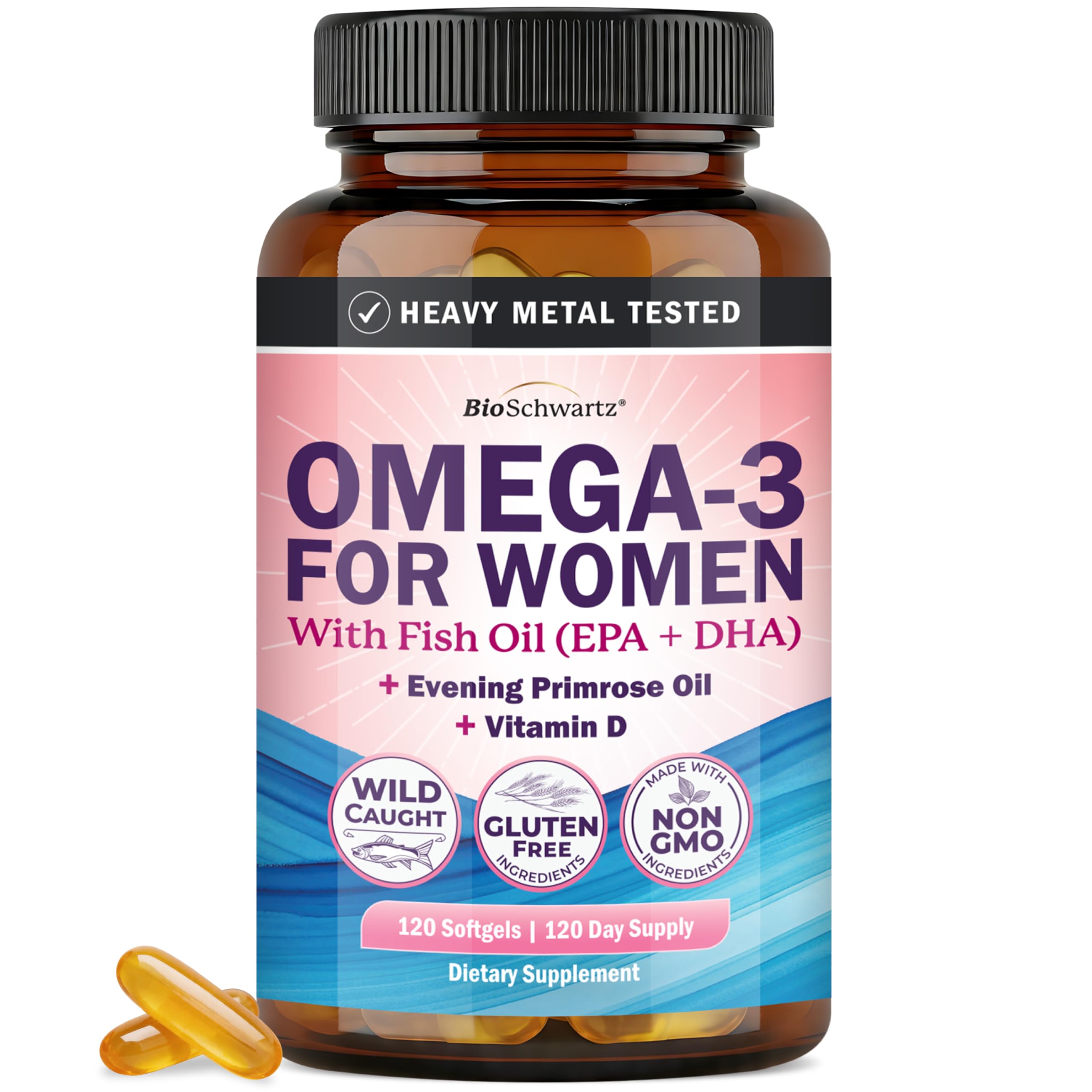 BioSchwartz Triple Strength Omega-3 Fish Oil Softgels Burpless Lemon