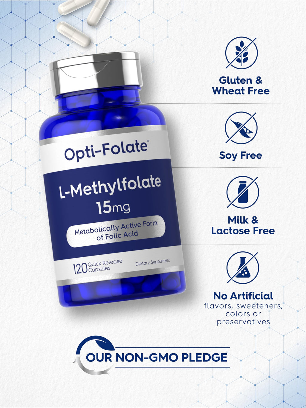 Carlyle L-Methylfolate 15 mg Folate Supplement

