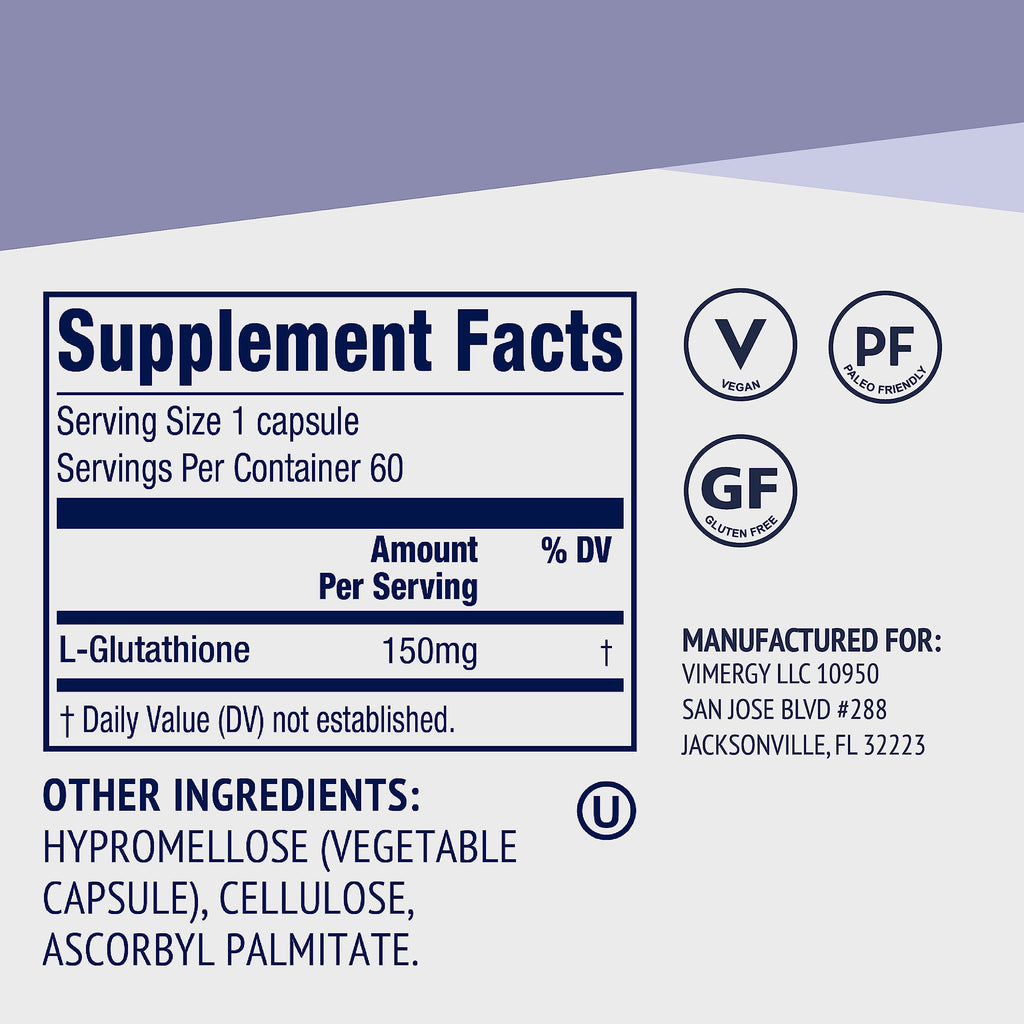 Vimergy Glutathione Supplement for Detox and Cellular Health

