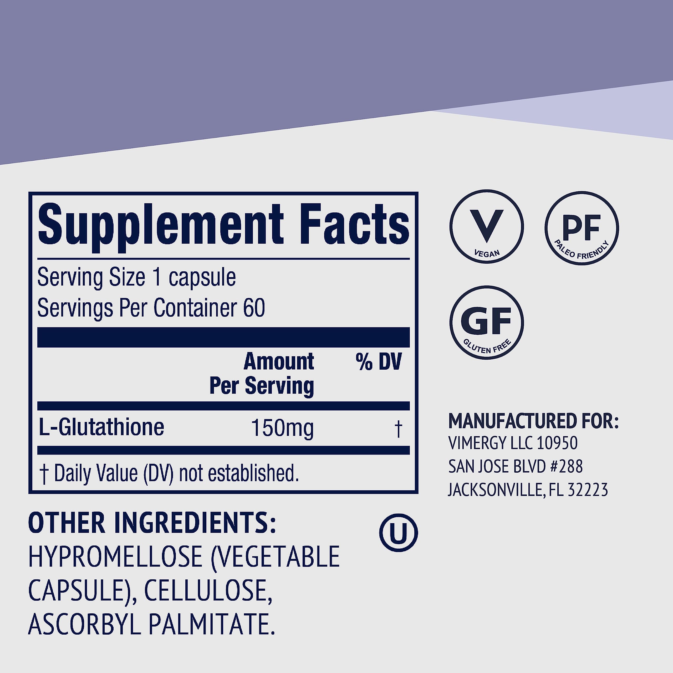 Vimergy Glutathione Supplement for Detox and Cellular Health


