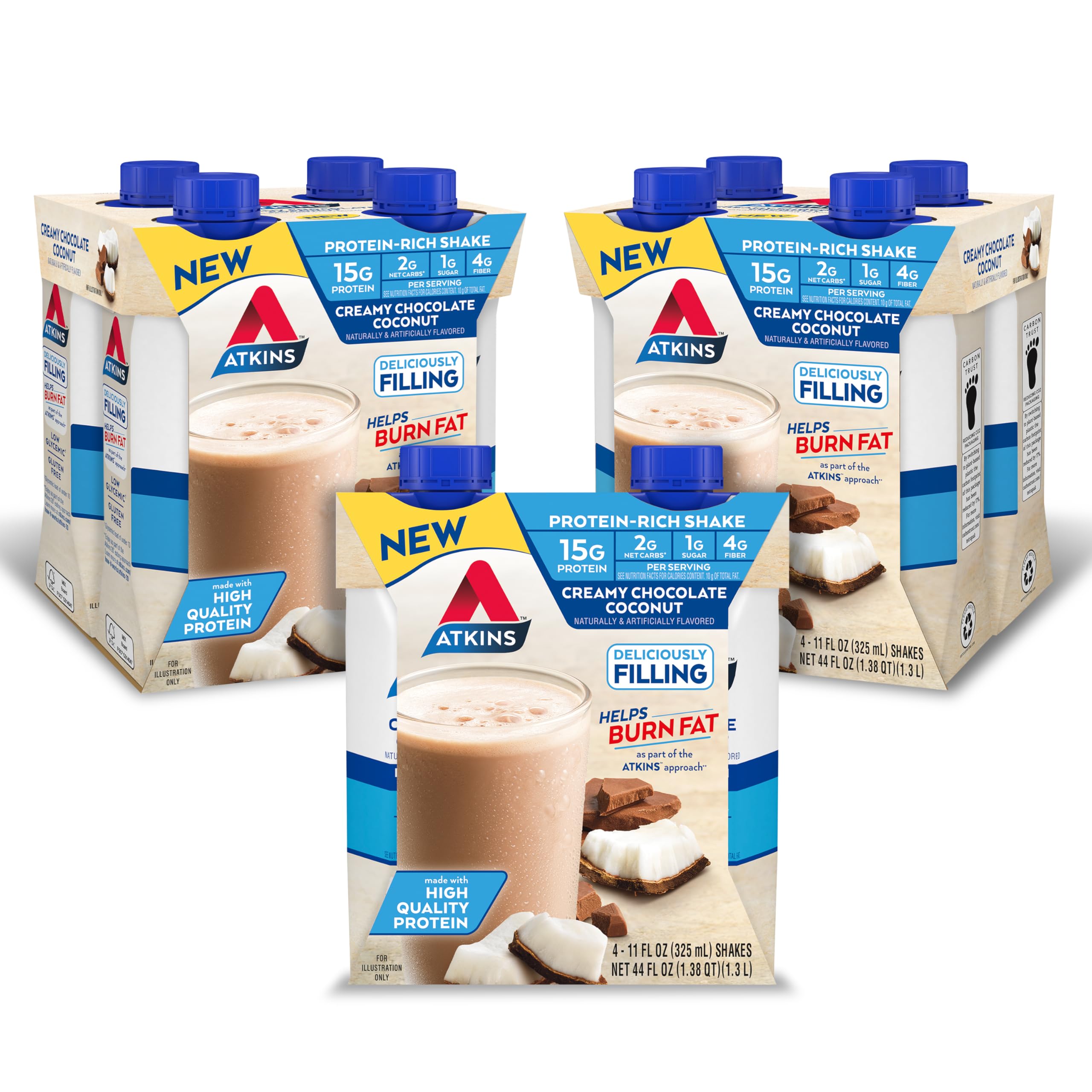 Atkins Creamy Chocolate Coconut Protein Shake Keto Friendly


