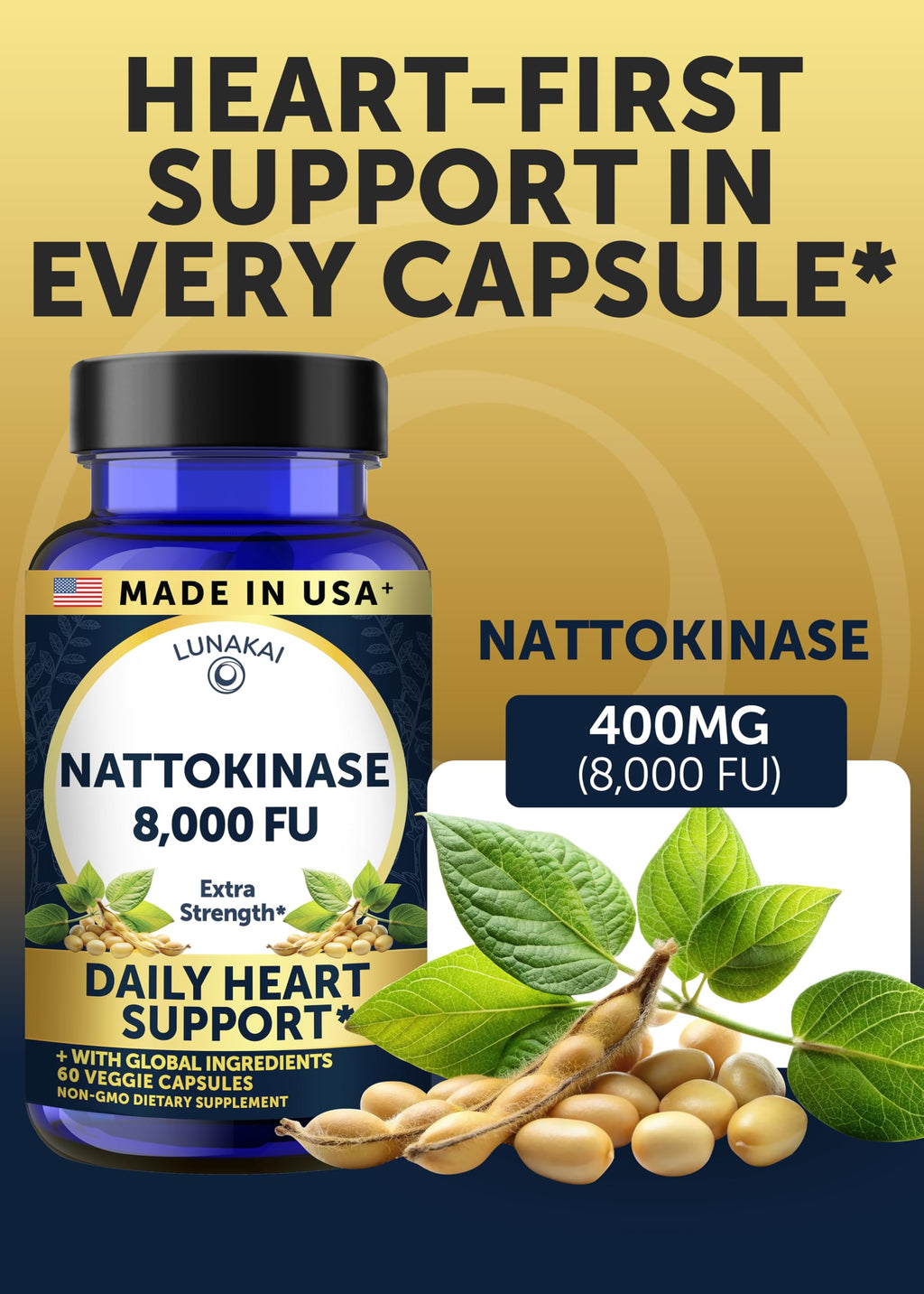 Lunakai Nattokinase Supplement for Heart and Circulation

