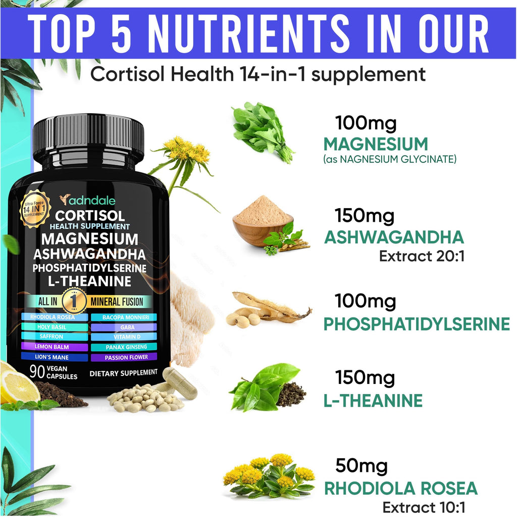 Adndale Cortisol Support Supplement | Adaptogens

