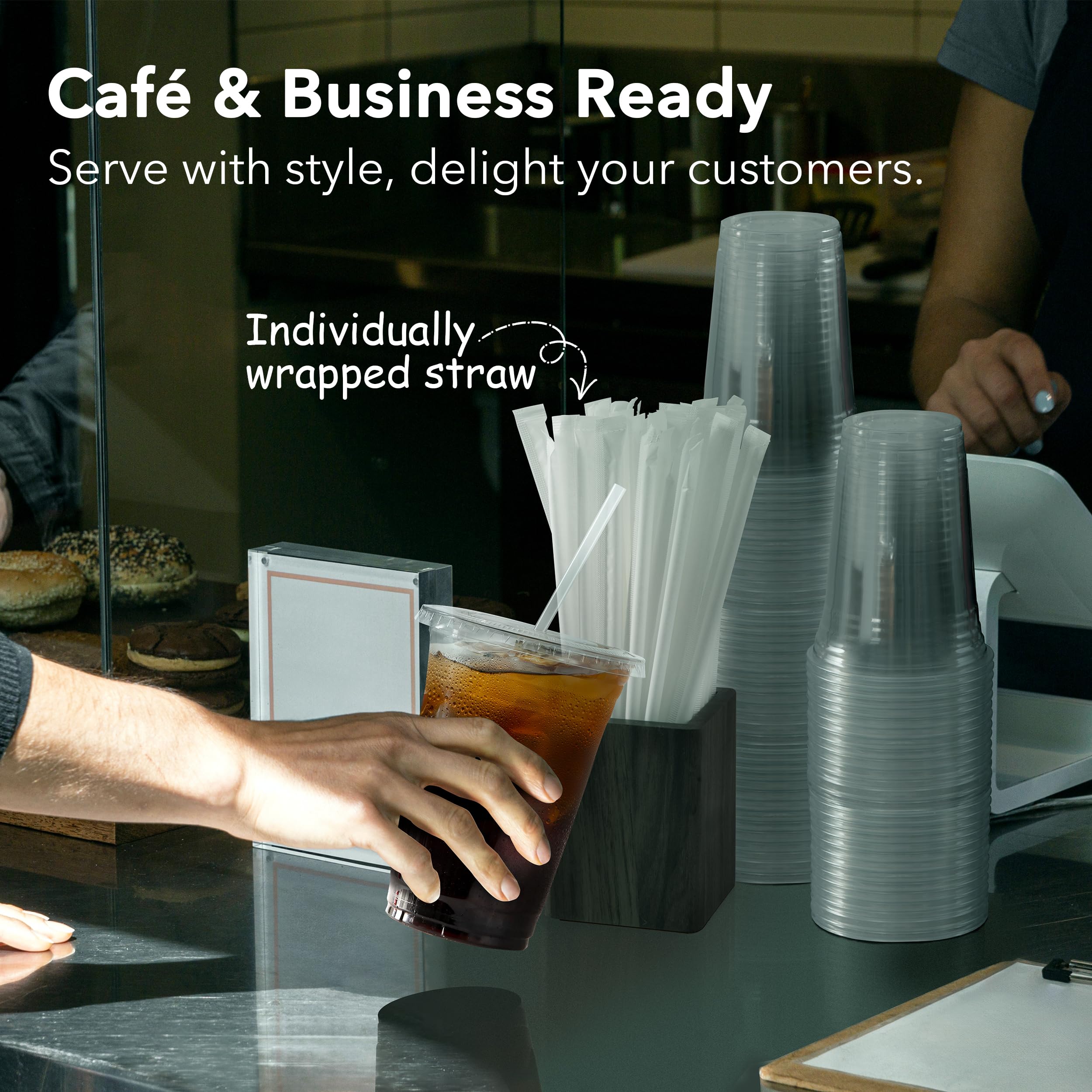 Clear Disposable Cups with Lids and Straws - BPA-Free


