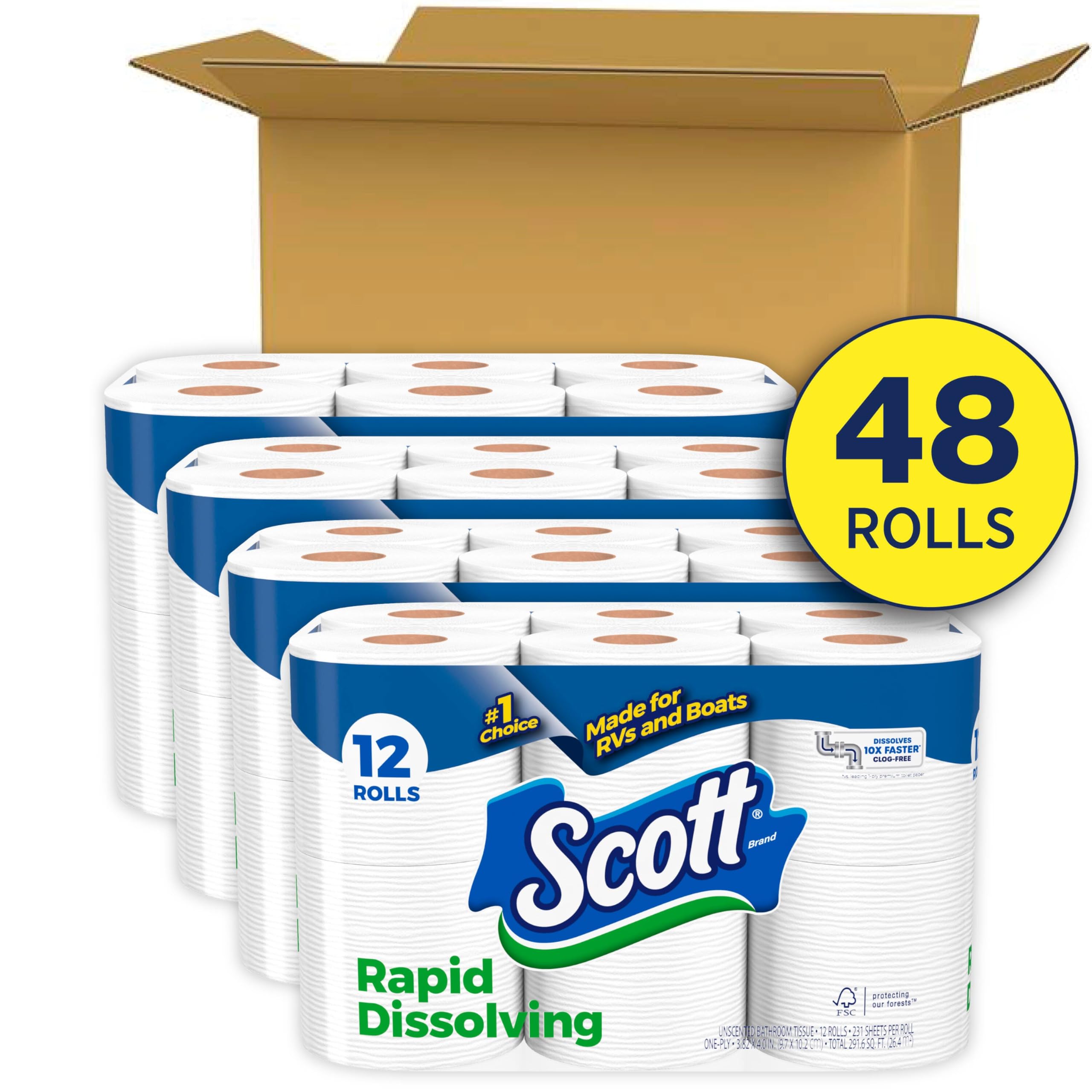 Scott Rapid-Dissolving Toilet Paper Septic-Safe

