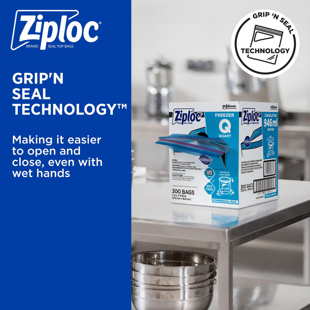 SC Johnson Ziploc Quart Freezer Bags with Grip 'n Seal

