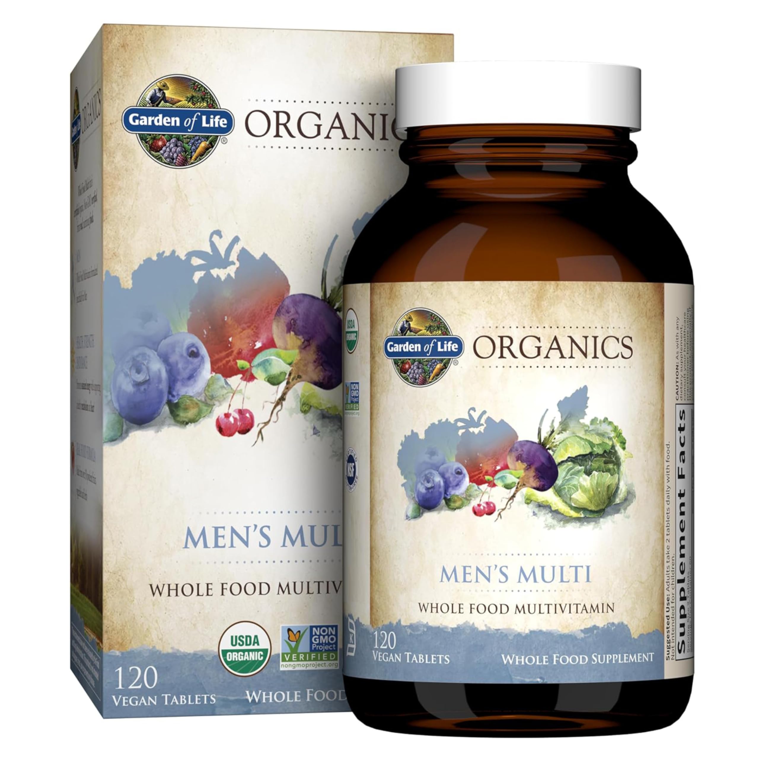 Garden of Life Organics Men's Multivitamin - Vegan Whole Food

