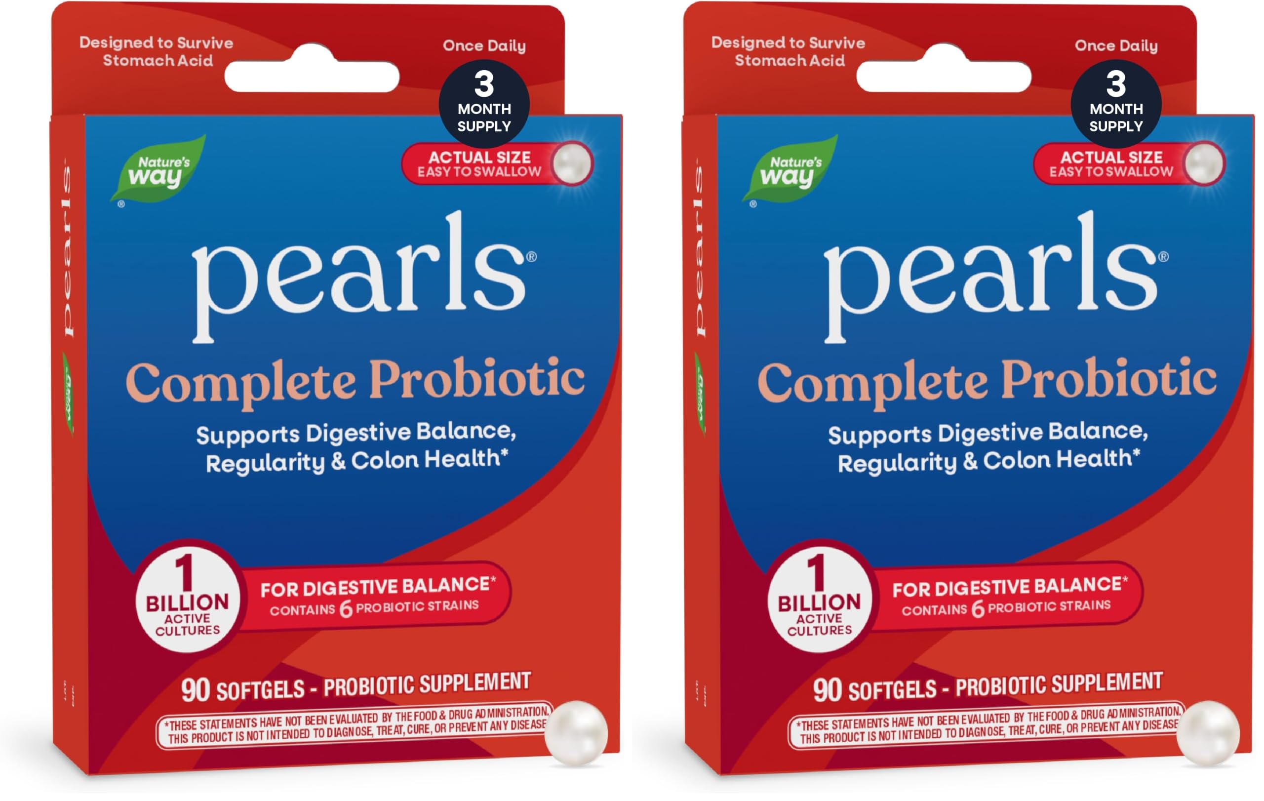 Nature's Way Pearls Complete Probiotic – Digestive & Immune Support, 1B CFU