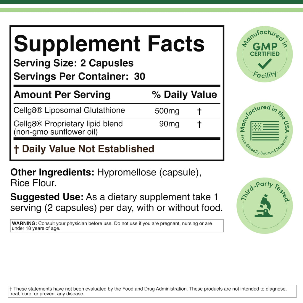 Double Wood Liposomal Glutathione Supplement 500 mg

