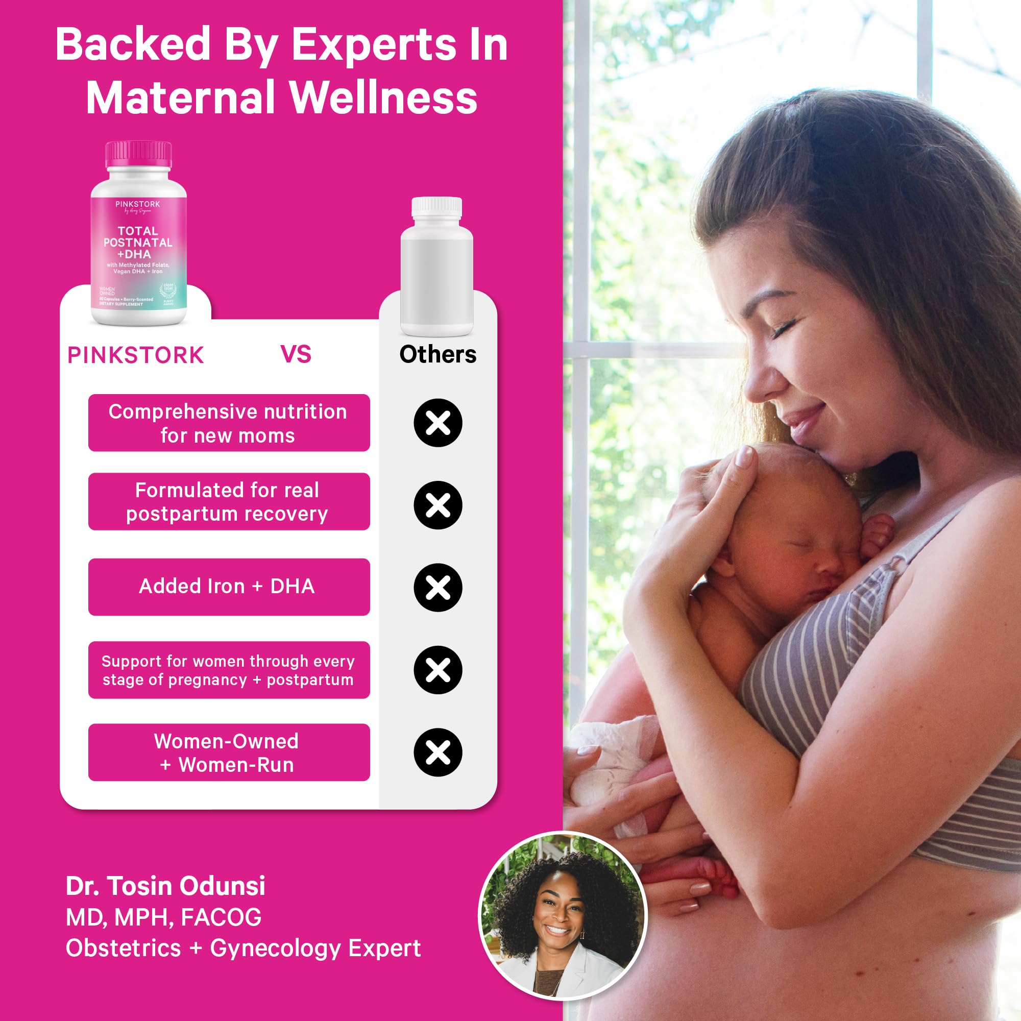Pink Stork Total Postnatal Vitamins | Postpartum Support

