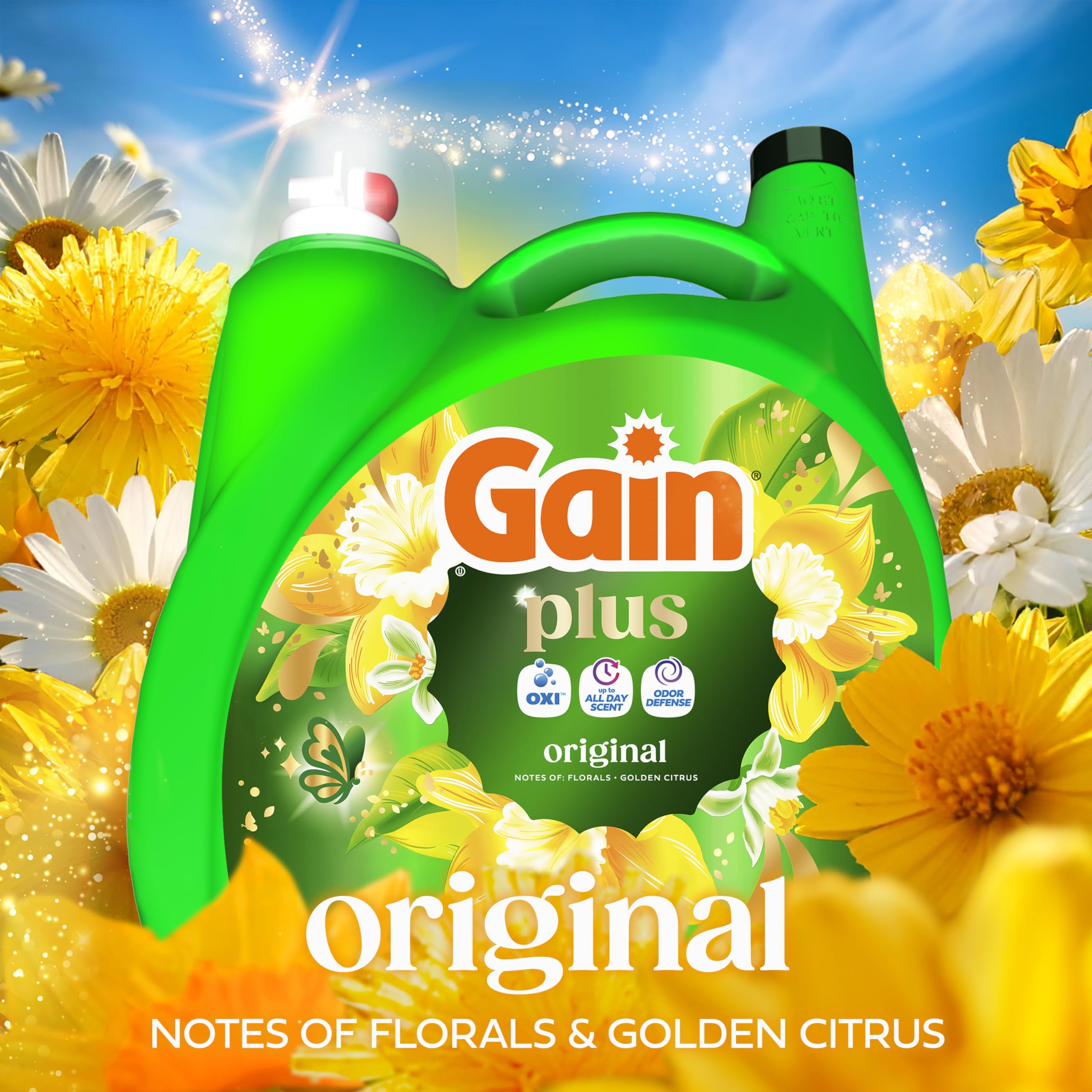 Gain Plus Liquid Laundry Detergent with Oxi Original Scent

