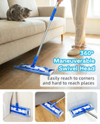 MR.SIGA Microfiber Mop Telescopic Stainless Handle

