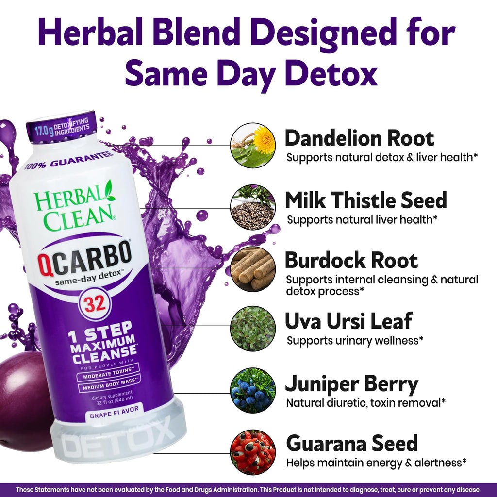 Herbal Clean Qcarbo Detox Drink | Natural Detox Support

