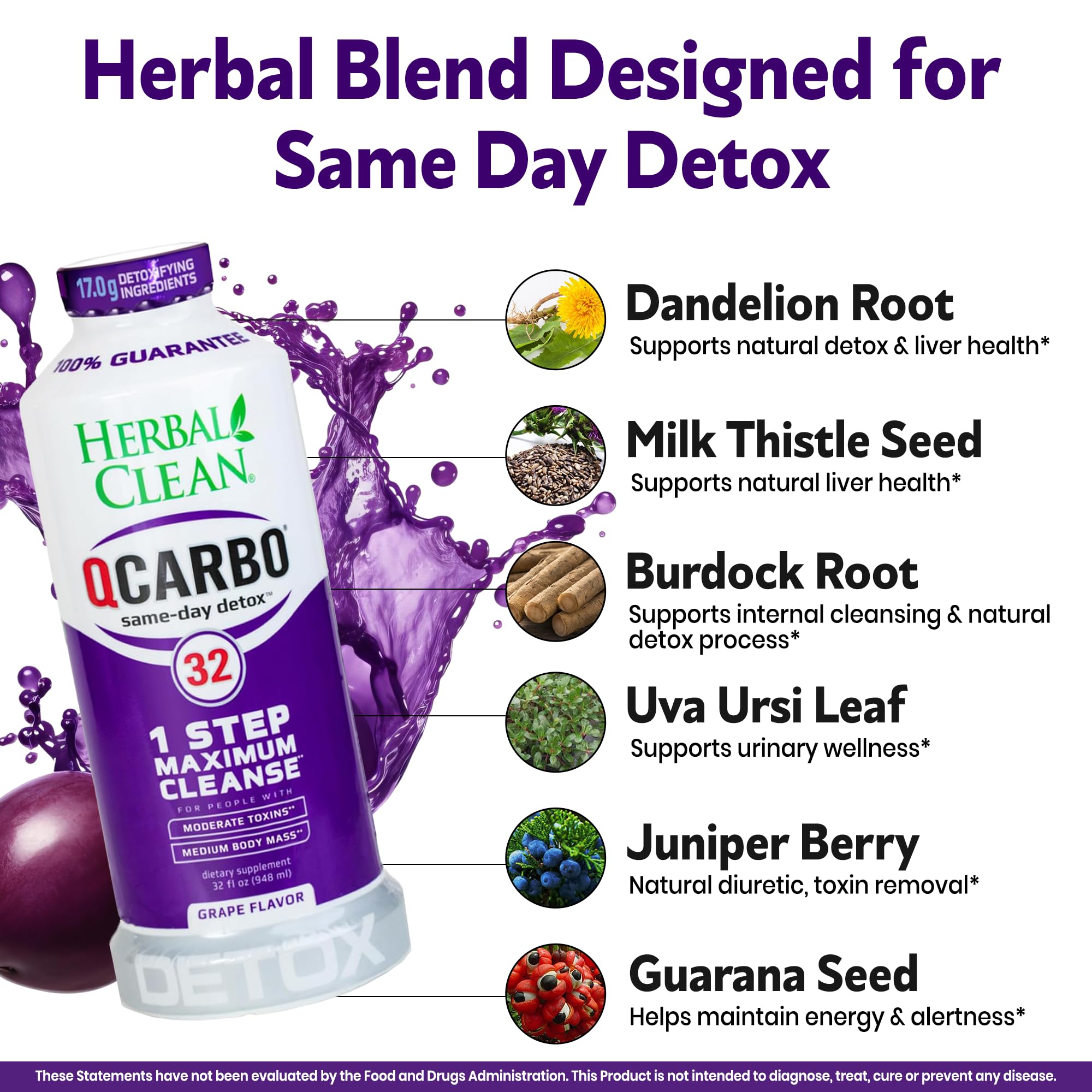 Herbal Clean Qcarbo Detox Drink | Natural Detox Support

