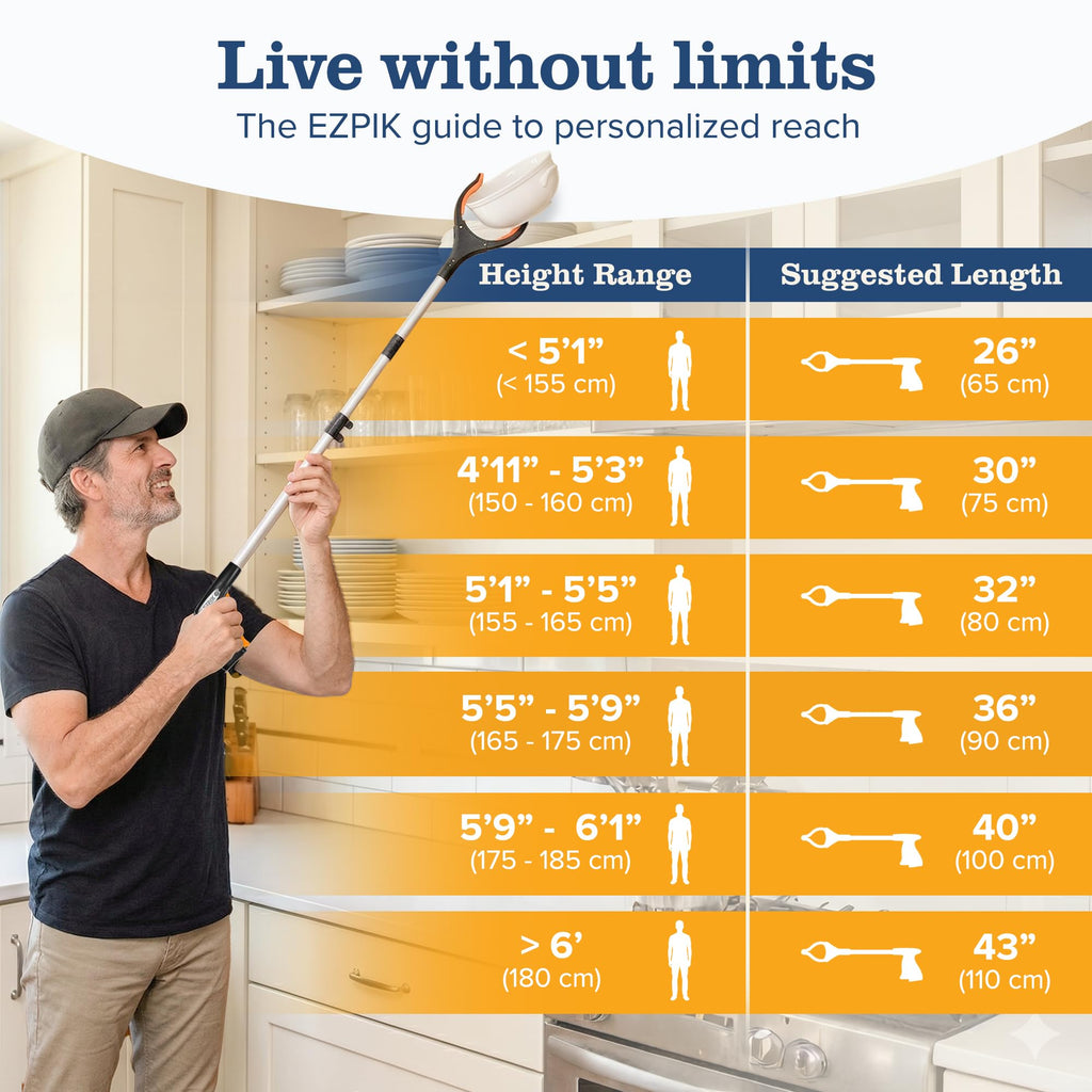 EZPIK Pro Folding Reacher | Magnets & Rotating Jaw

