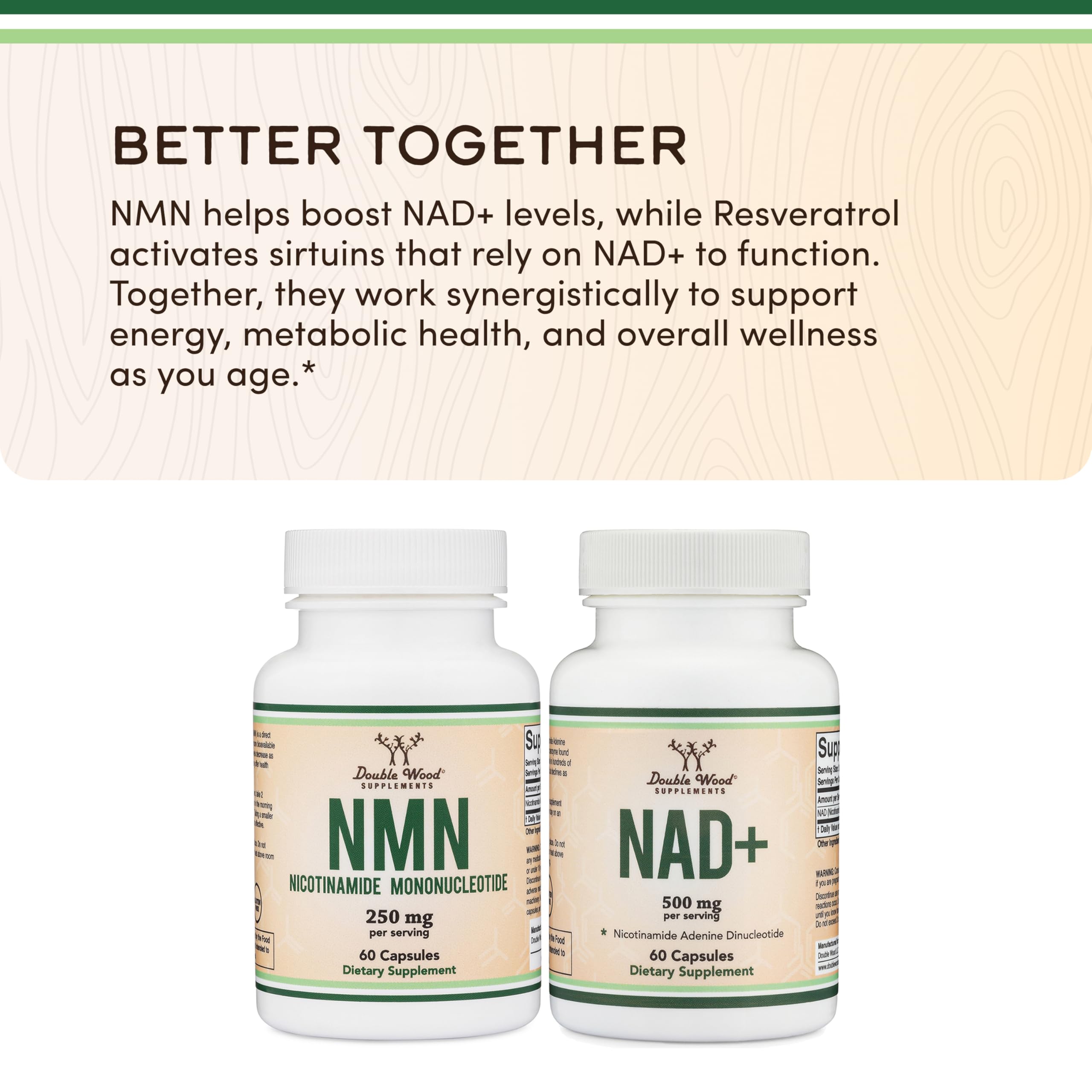 Double Wood NMN Supplement for NAD+ Support

