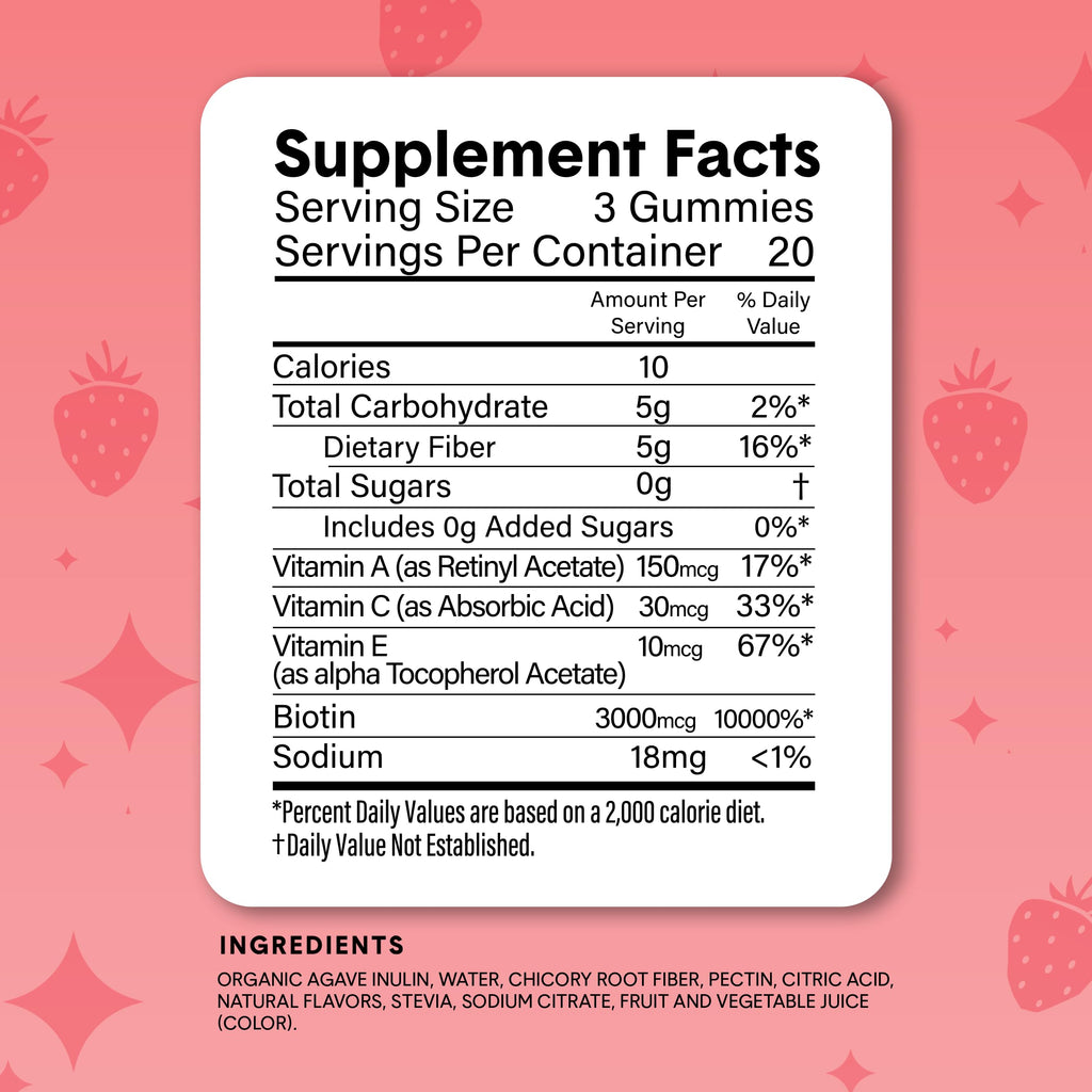 Bellway Fiber Gummies + Beauty Sugar Free Digestive Support

