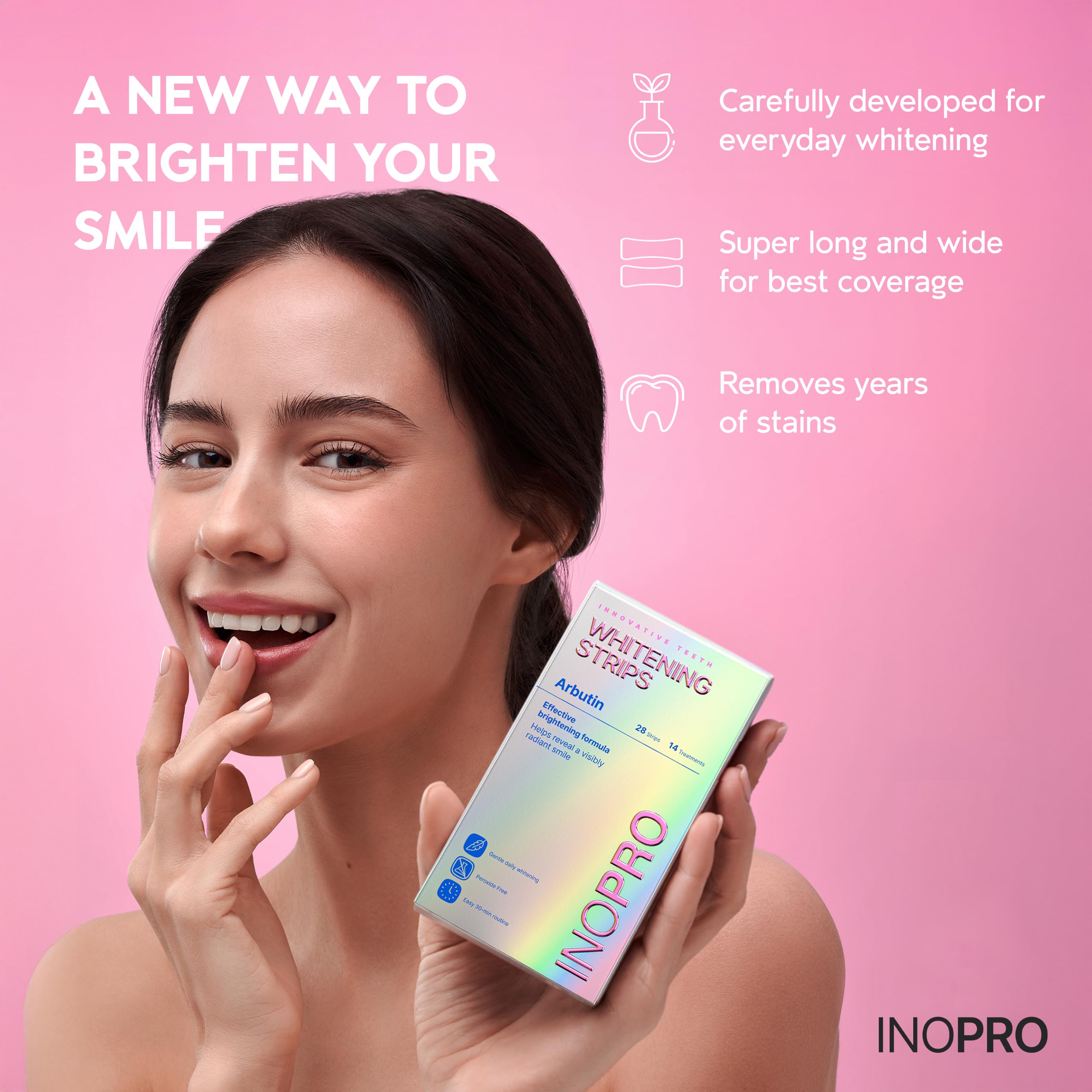 InoPro Teeth Whitening Strips Kit – Enamel Safe

