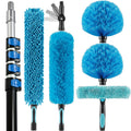 High Ceiling Duster Kit with Telescopic Aluminum Pole and Multi-Head Dusting Tool
