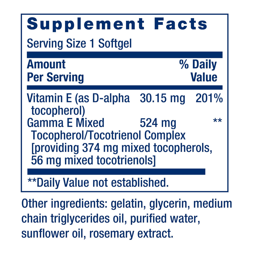 Vitamin E Gamma E with Tocopherols & Tocotrienols

