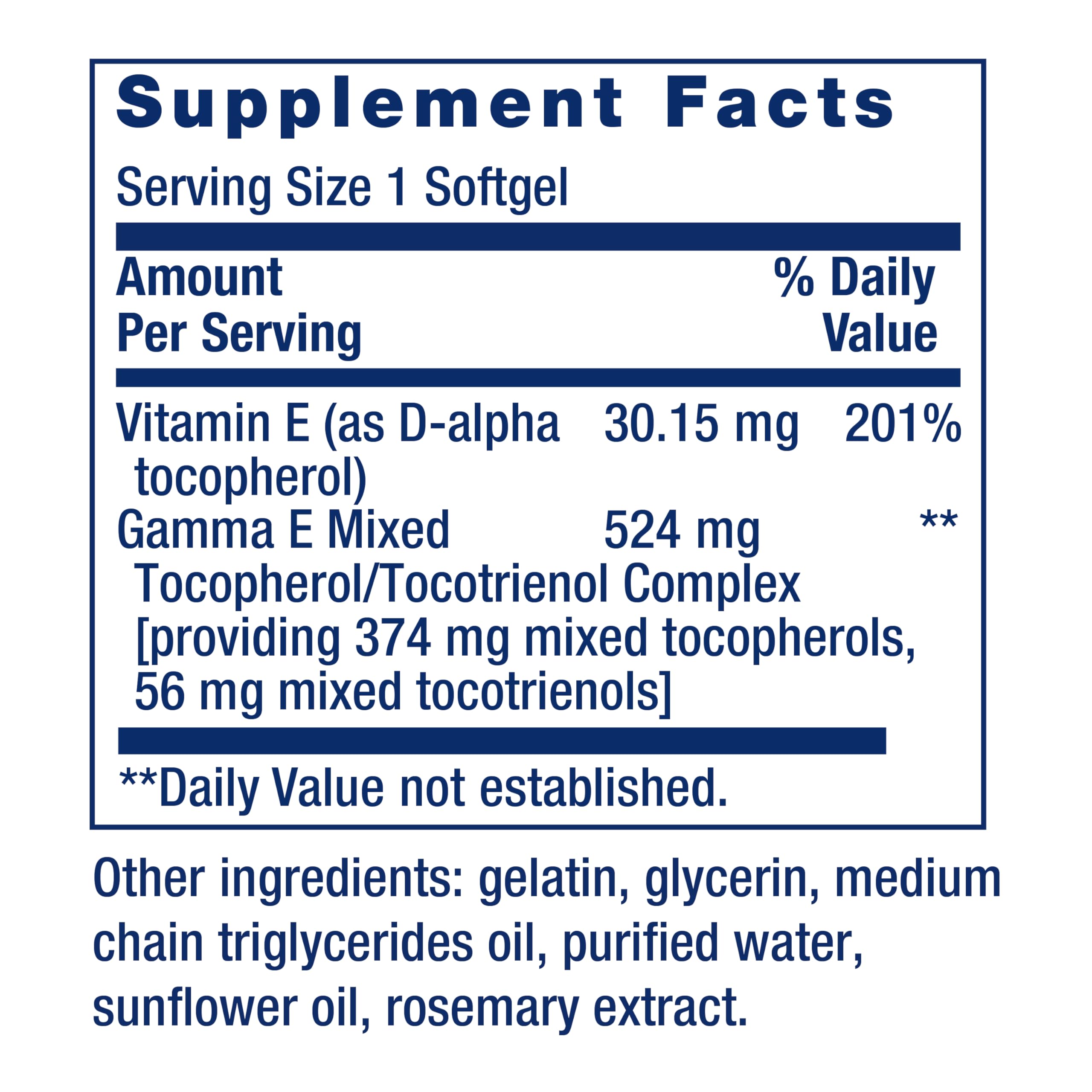 Vitamin E Gamma E with Tocopherols & Tocotrienols

