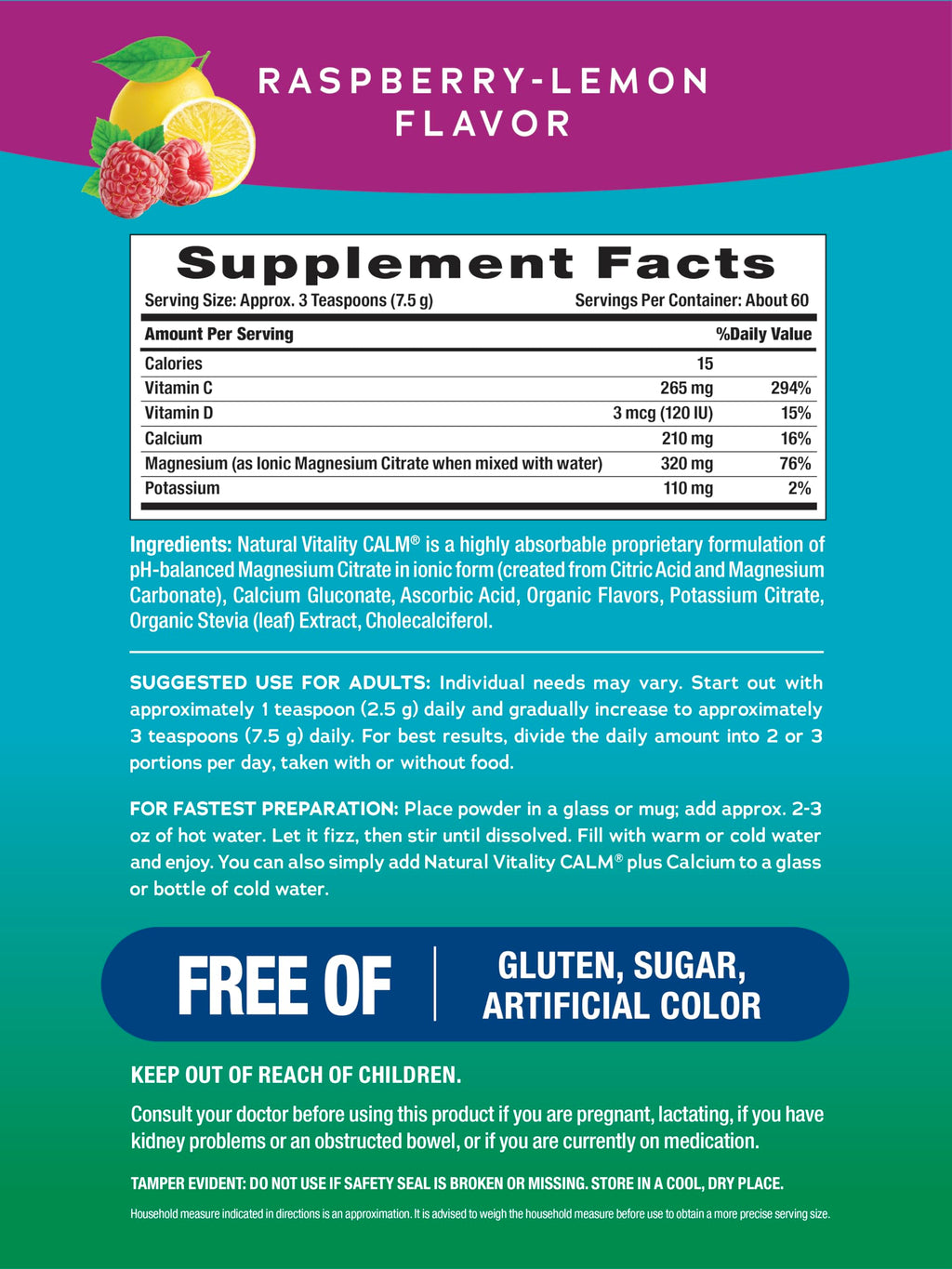 Natural Vitality CALM Magnesium Drink Mix with Calcium

