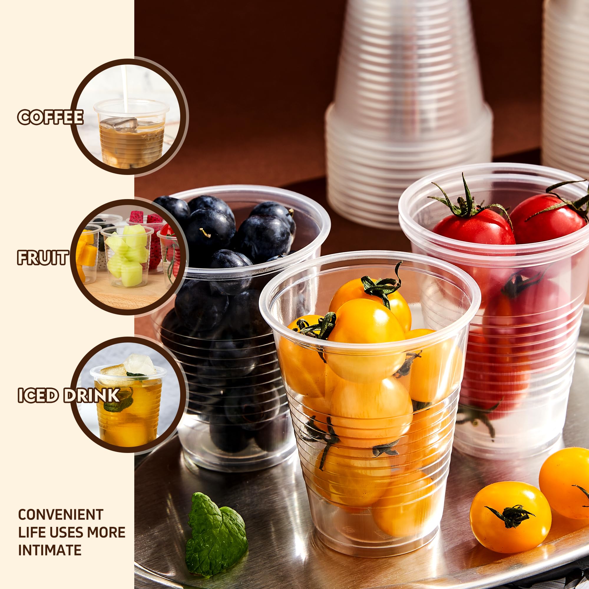 YEEHAW Clear Plastic Cups - Disposable for Cold Beverages

