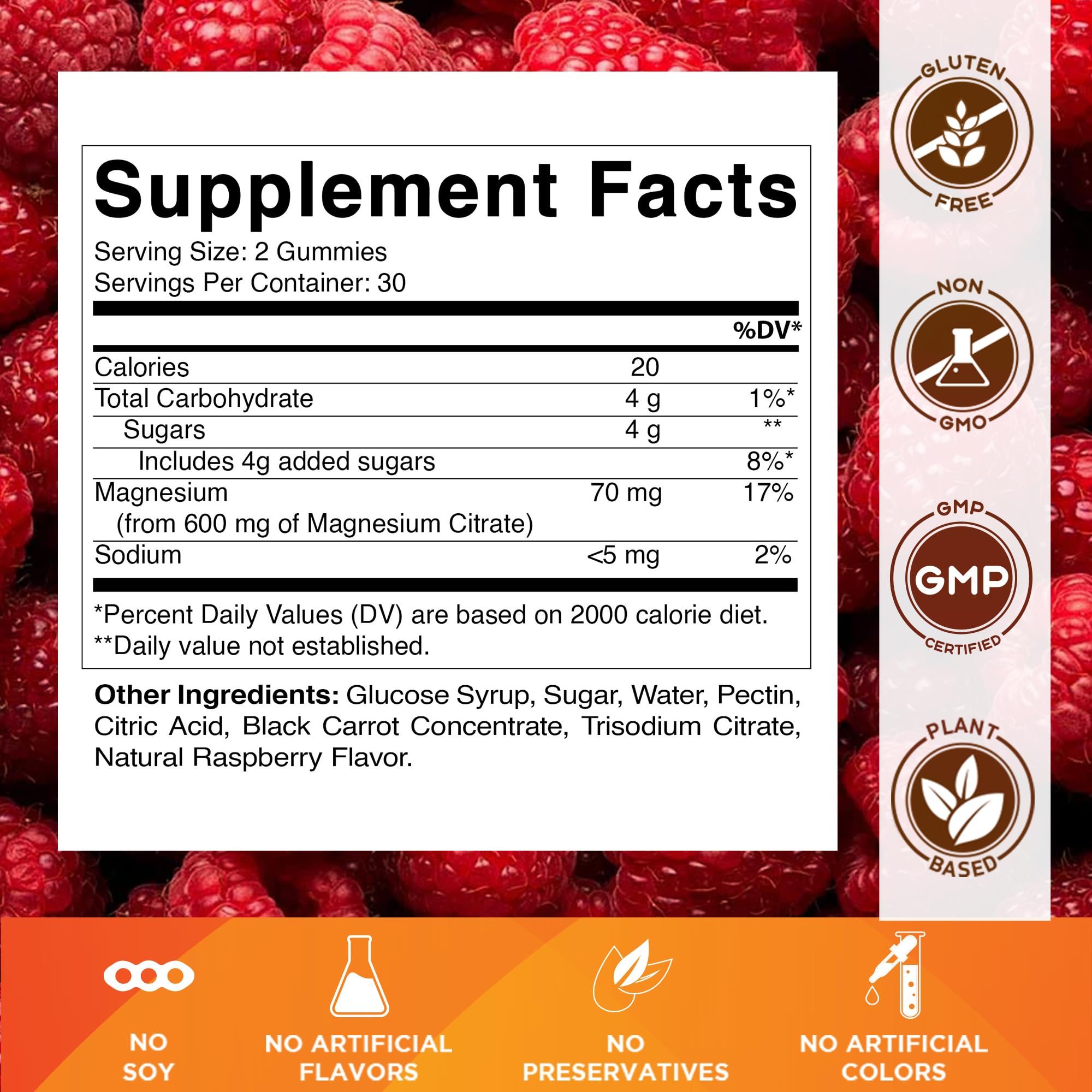 Vitamatic Magnesium Gummies 600 mg – Vegan Raspberry

