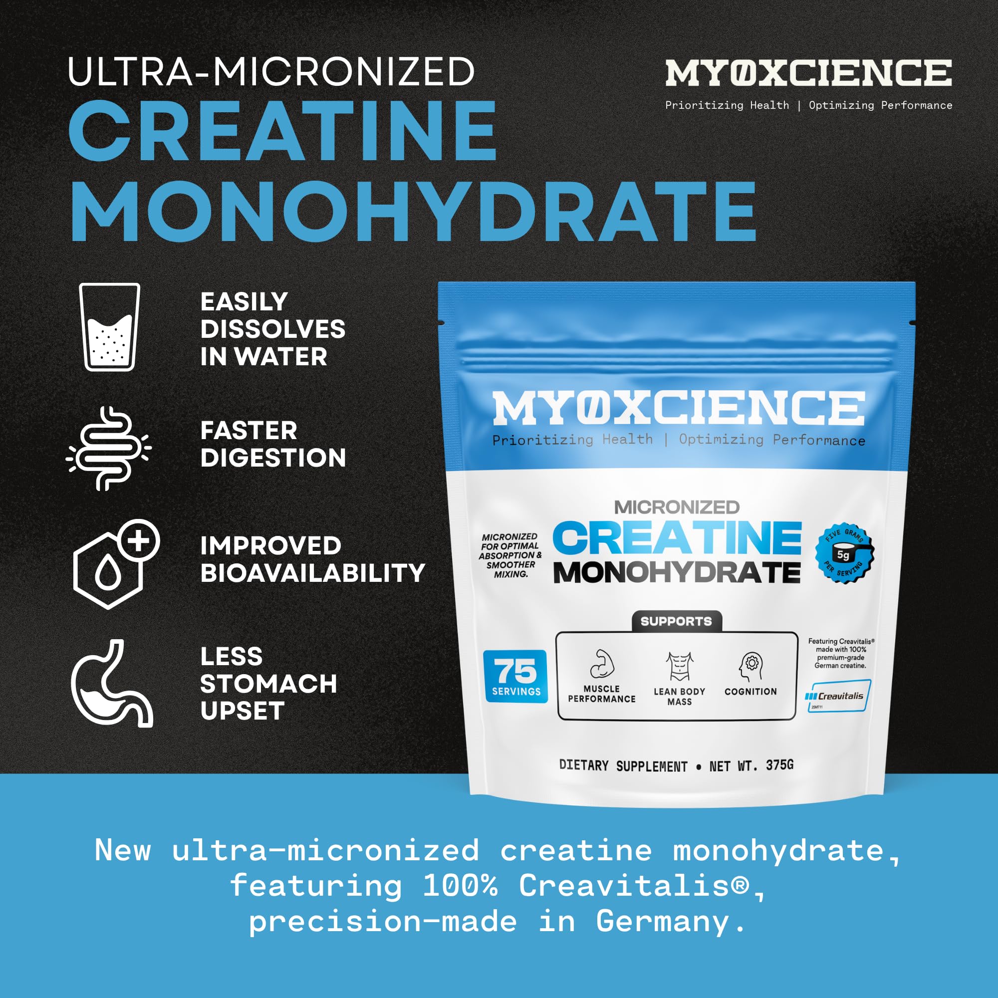 MYOXCIENCE Micronized Creavitalis Creatine Monohydrate

