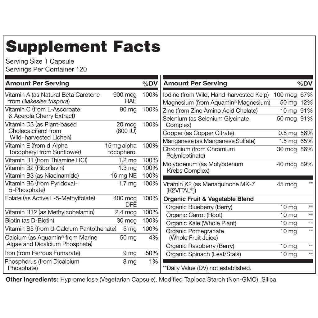 Naturelo Multivitamin for Women – One Daily, Vegan Non-GMO

