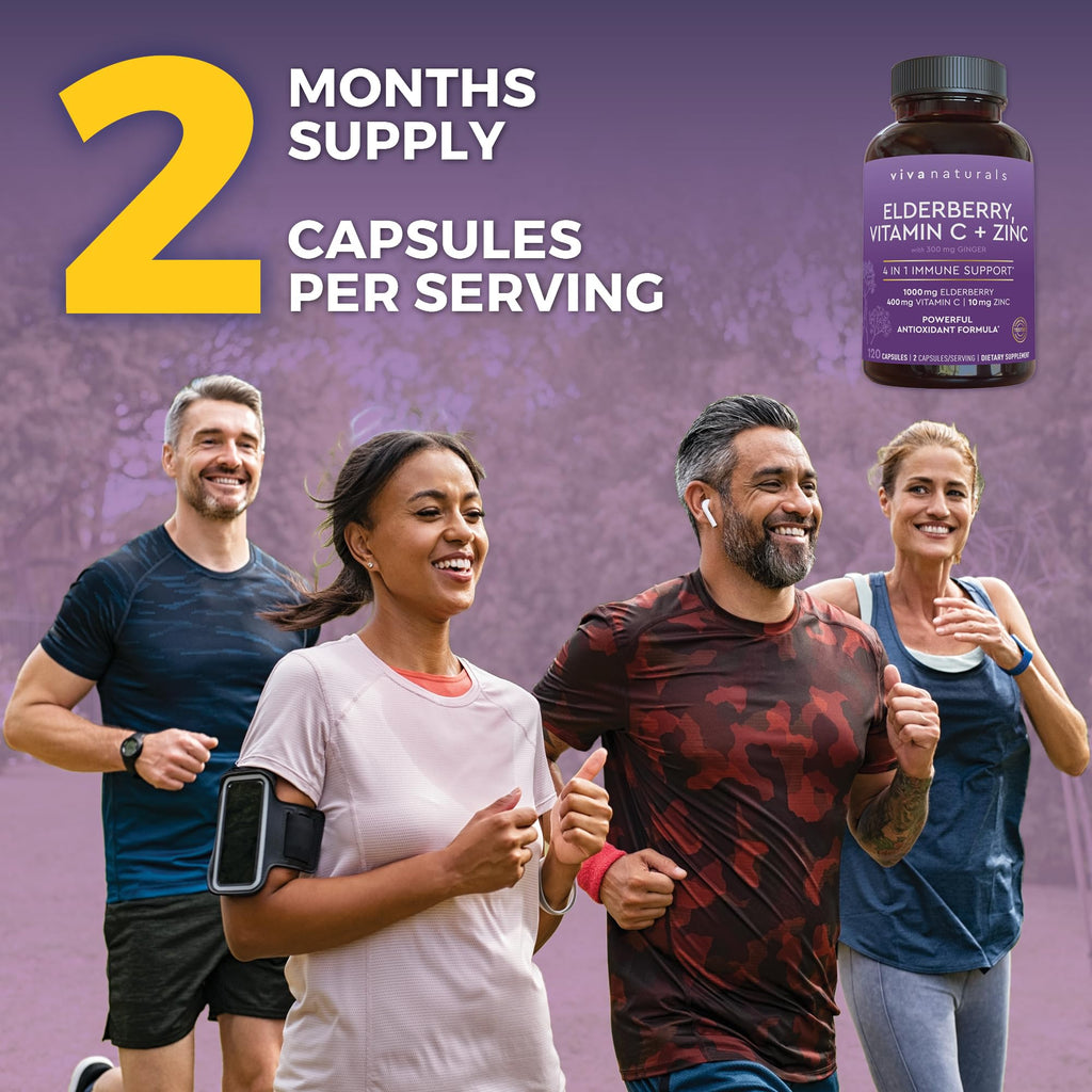 Viva Naturals Elderberry Immune Support Vitamin C & Zinc

