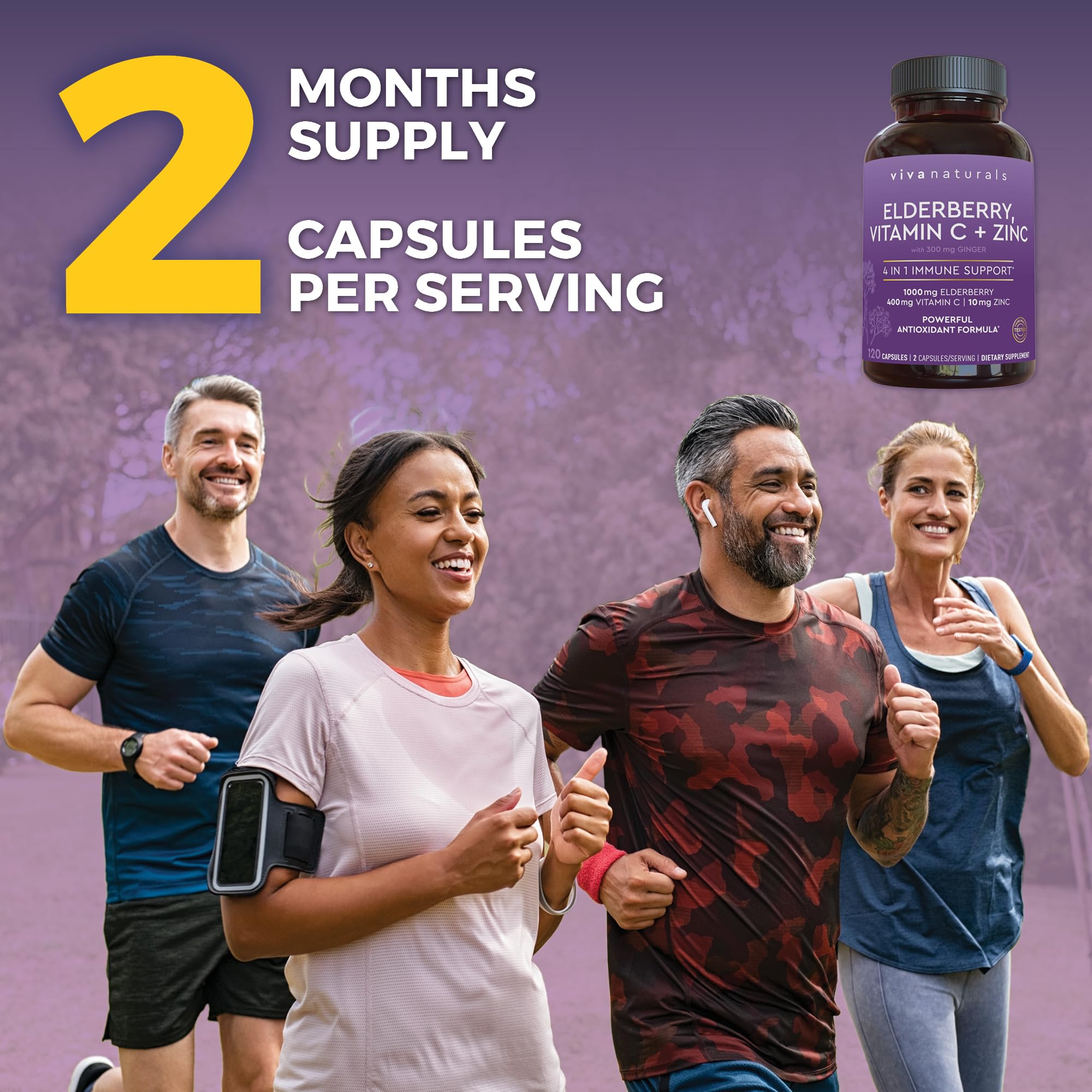 Viva Naturals Elderberry Immune Support Vitamin C & Zinc

