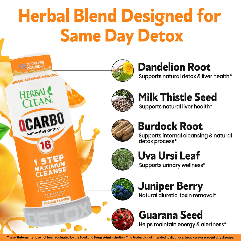 Herbal Clean Qcarbo16 Detox Drink - Full Body Cleanse

