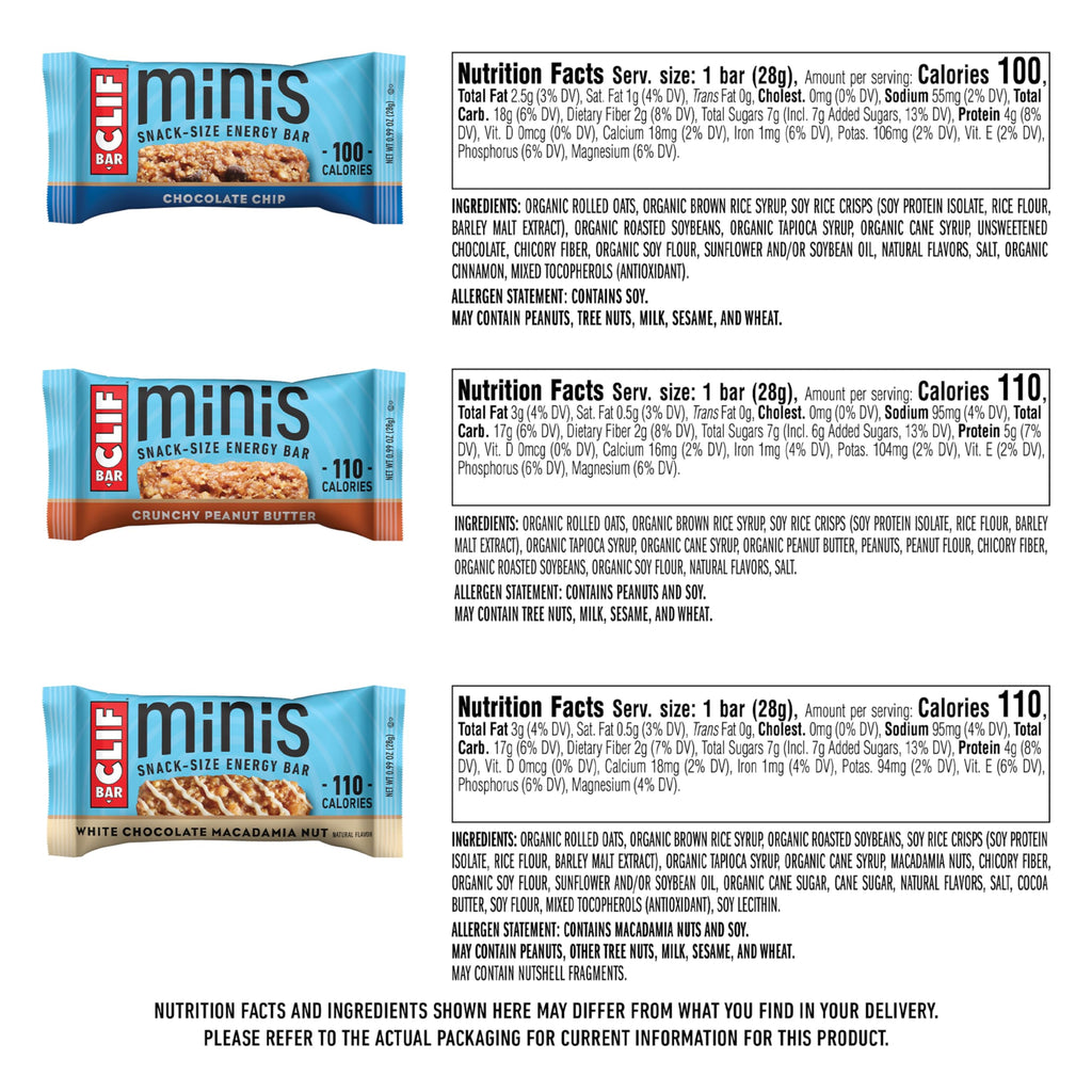 CLIF BAR Minis Variety Snack Bars - Plant-Based Energy


