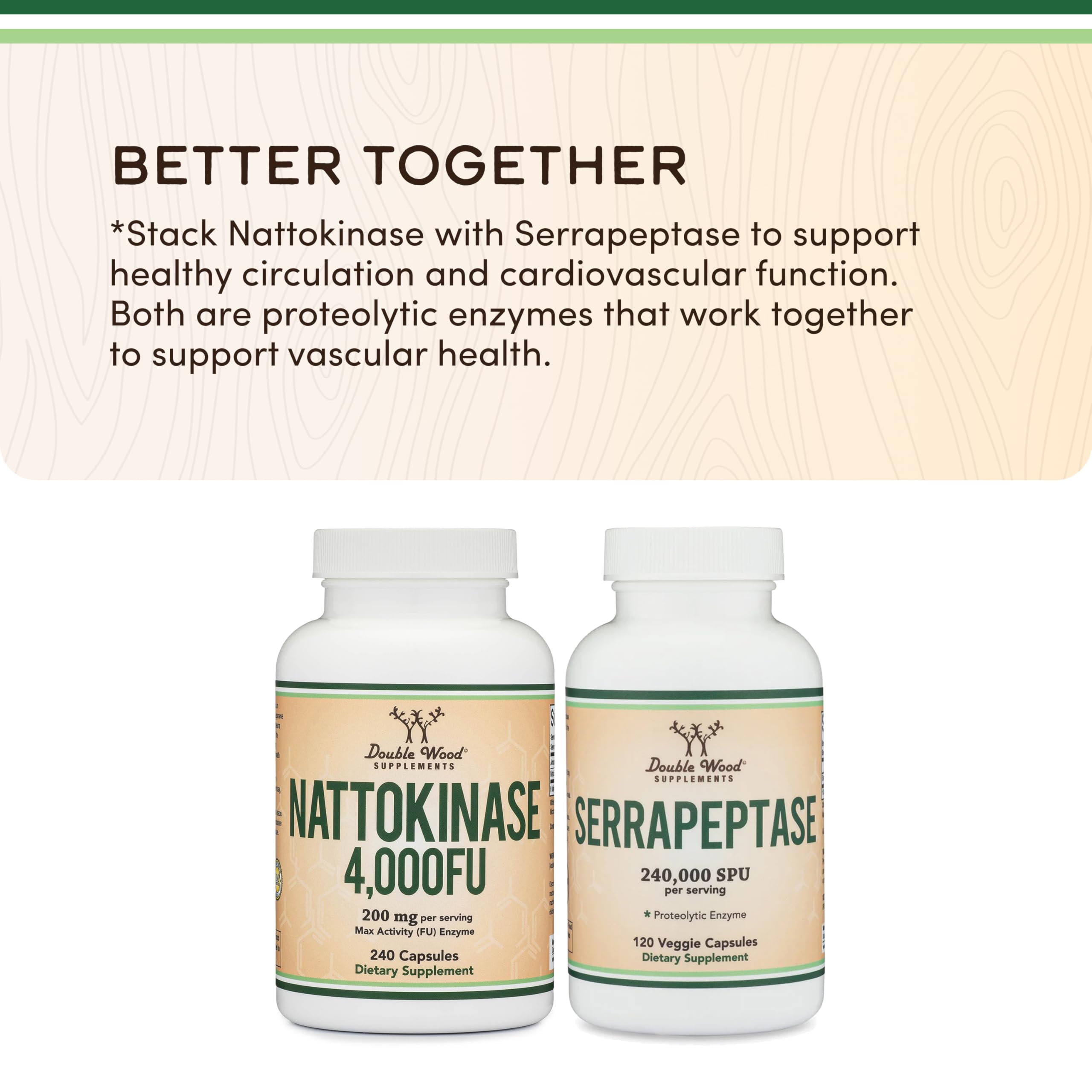 Double Wood Nattokinase Supplement for Cardiovascular Health

