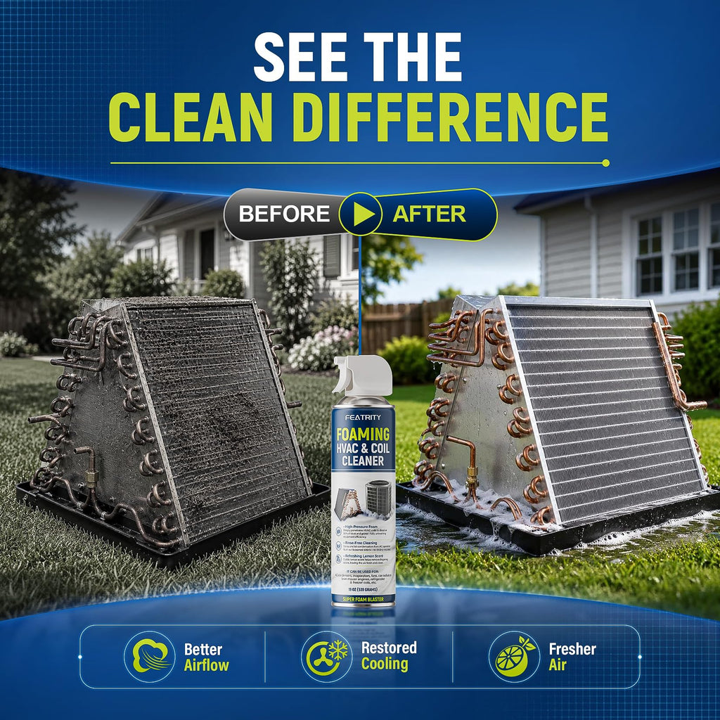 Foaming AC Coil Cleaner for Home HVAC – No-Rinse Foam

