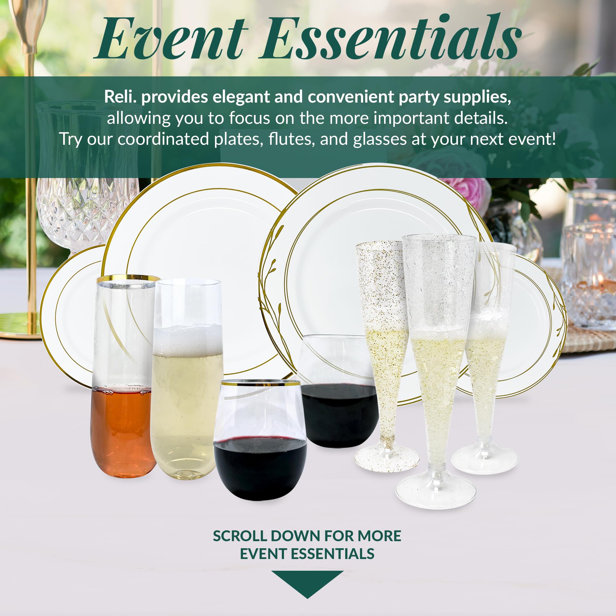 Reli. Plastic Champagne Flutes - Shatterproof & BPA-Free

