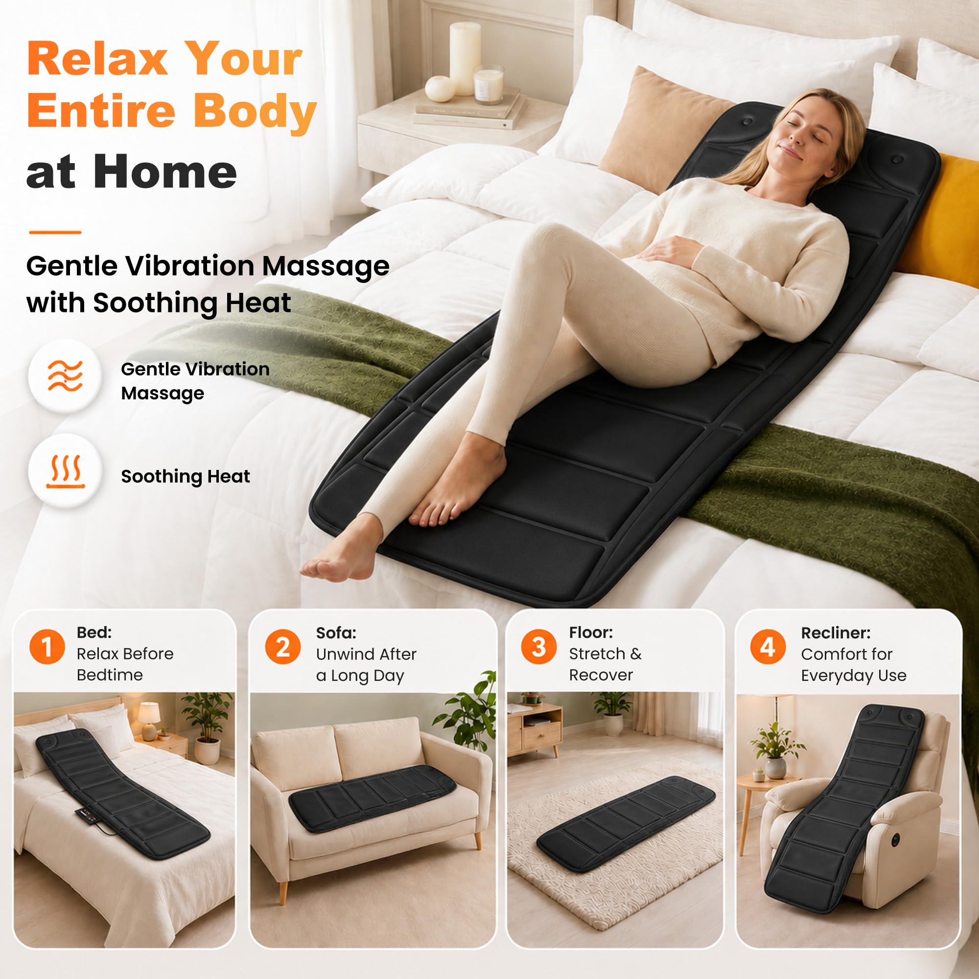CILI Full Body Massage Mat with Heat and Vibration

