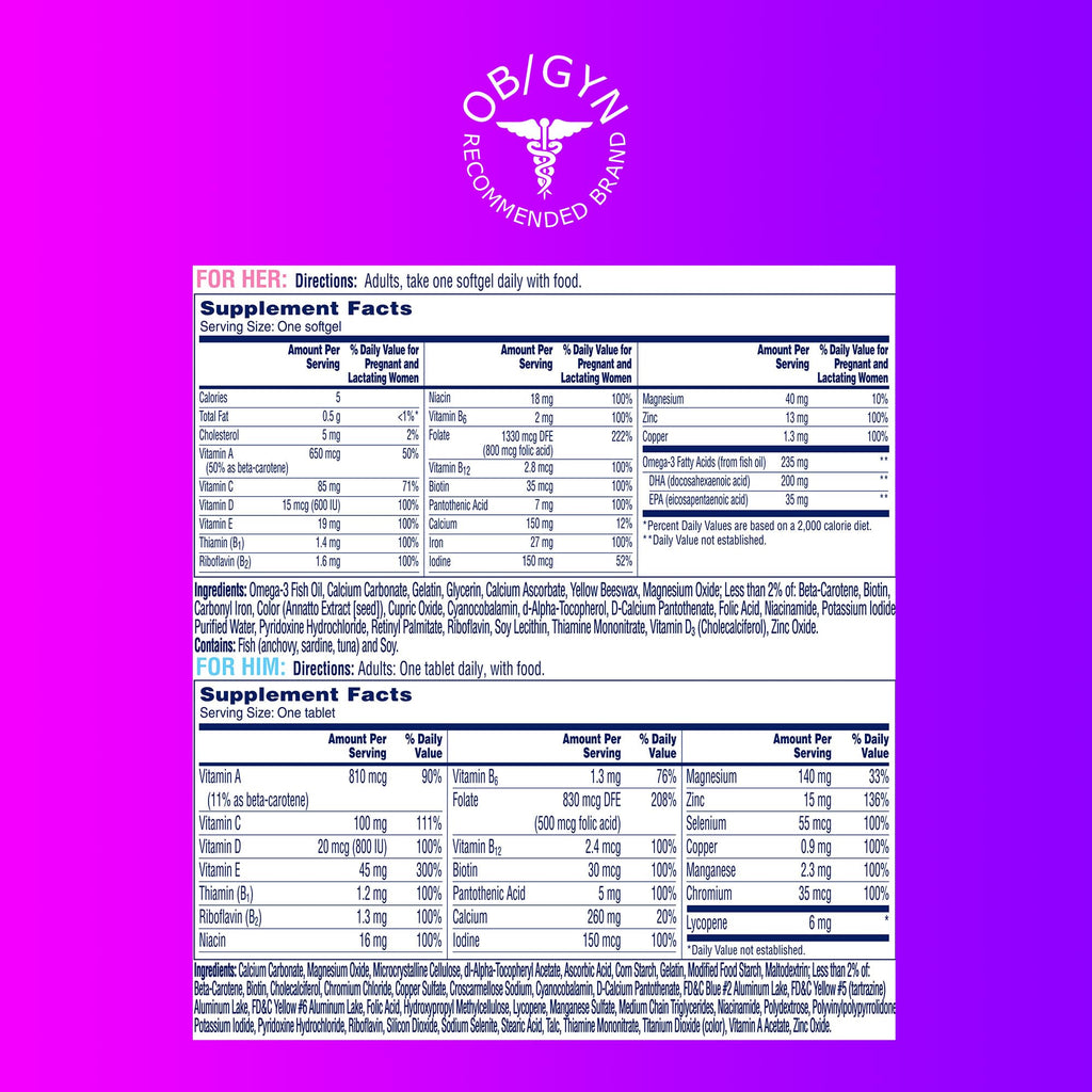 One A Day Pre-Pregnancy Multivitamin for Men & Women

