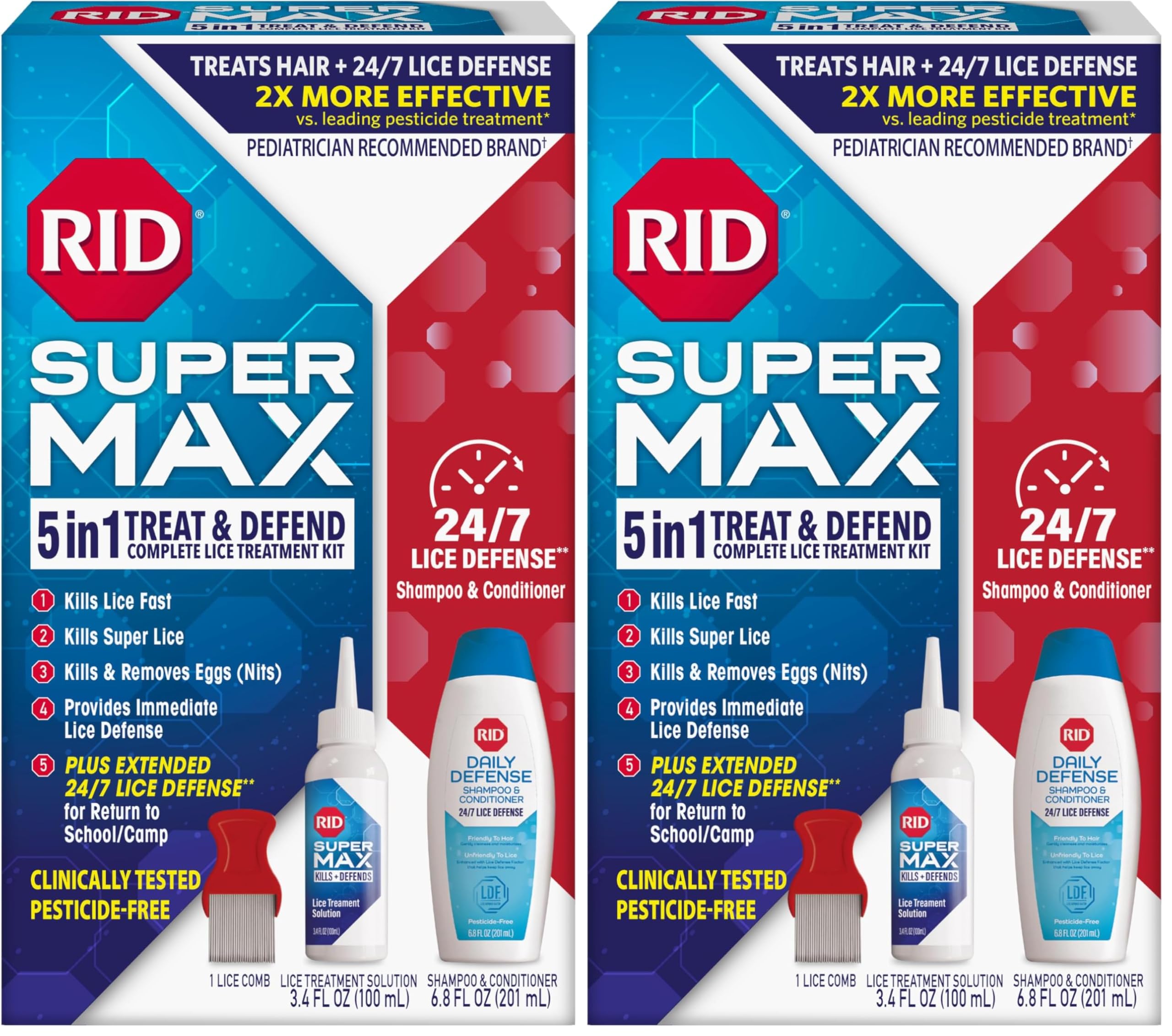 RID Lice Treatment Kit with Daily Defense Shampoo