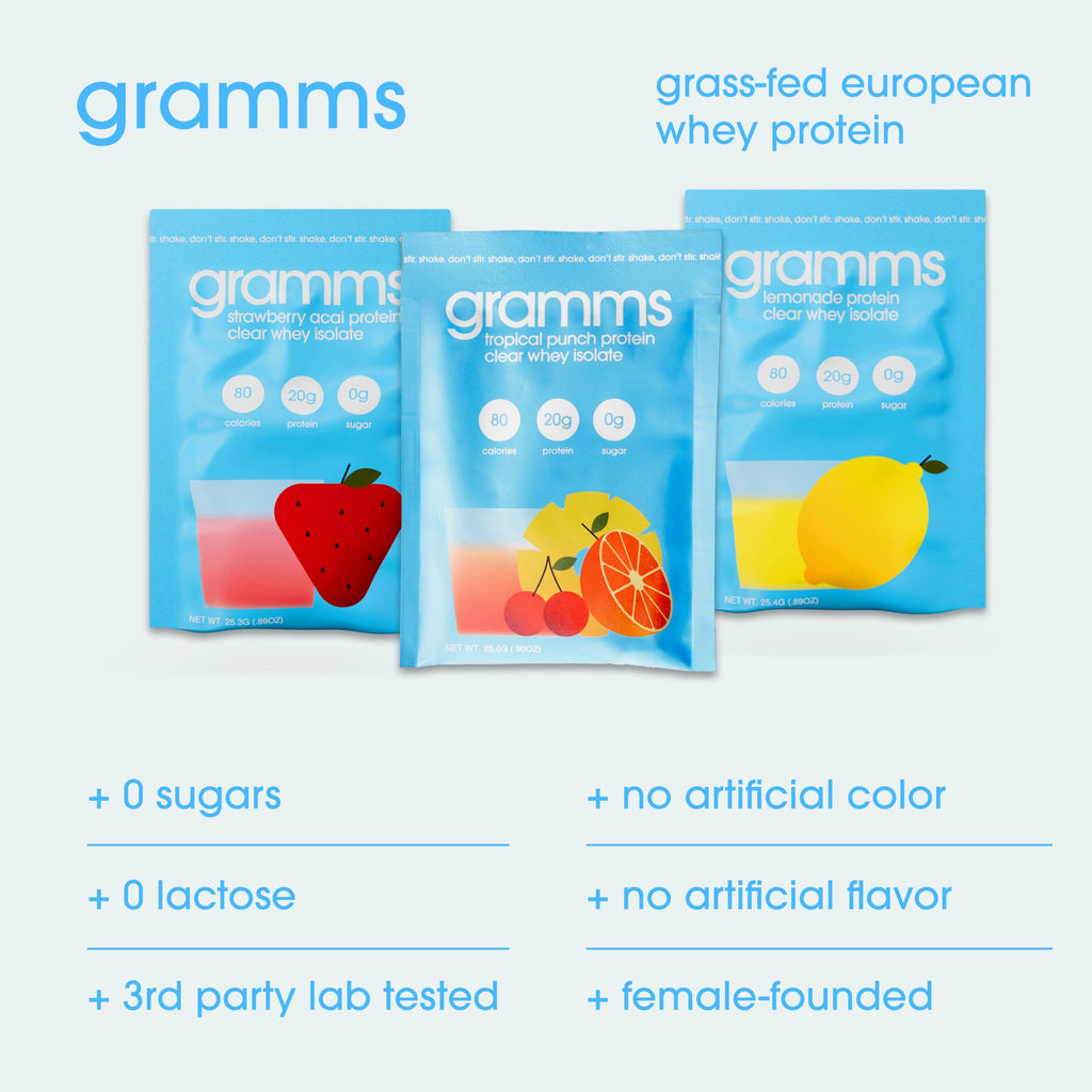 GRAMMS Clear Protein Powder Convenient On-The-Go Protein Drink


