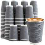 Clawsoff Corrugated Insulated Ripple Cups for Hot or Cold

