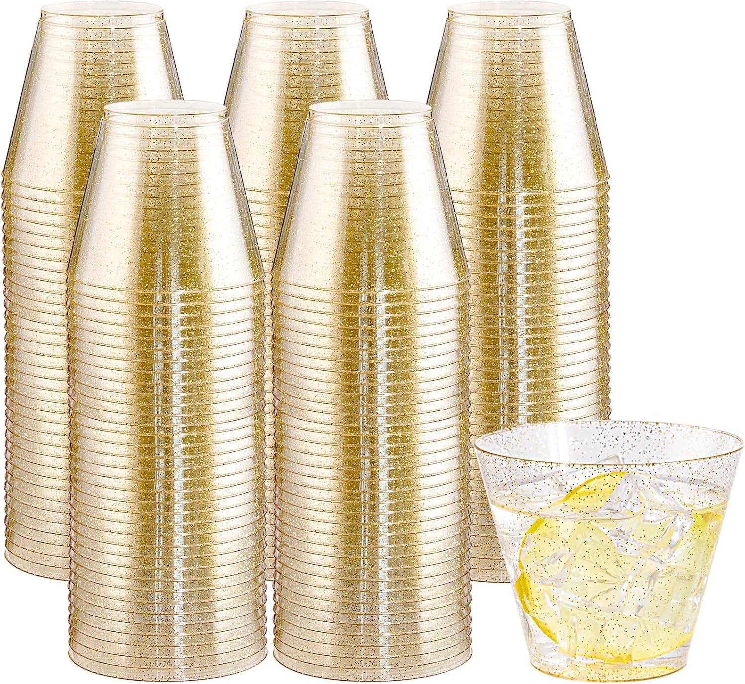 Decorative Rim Disposable Plastic Cups – BPA-Free, Food-Grade
