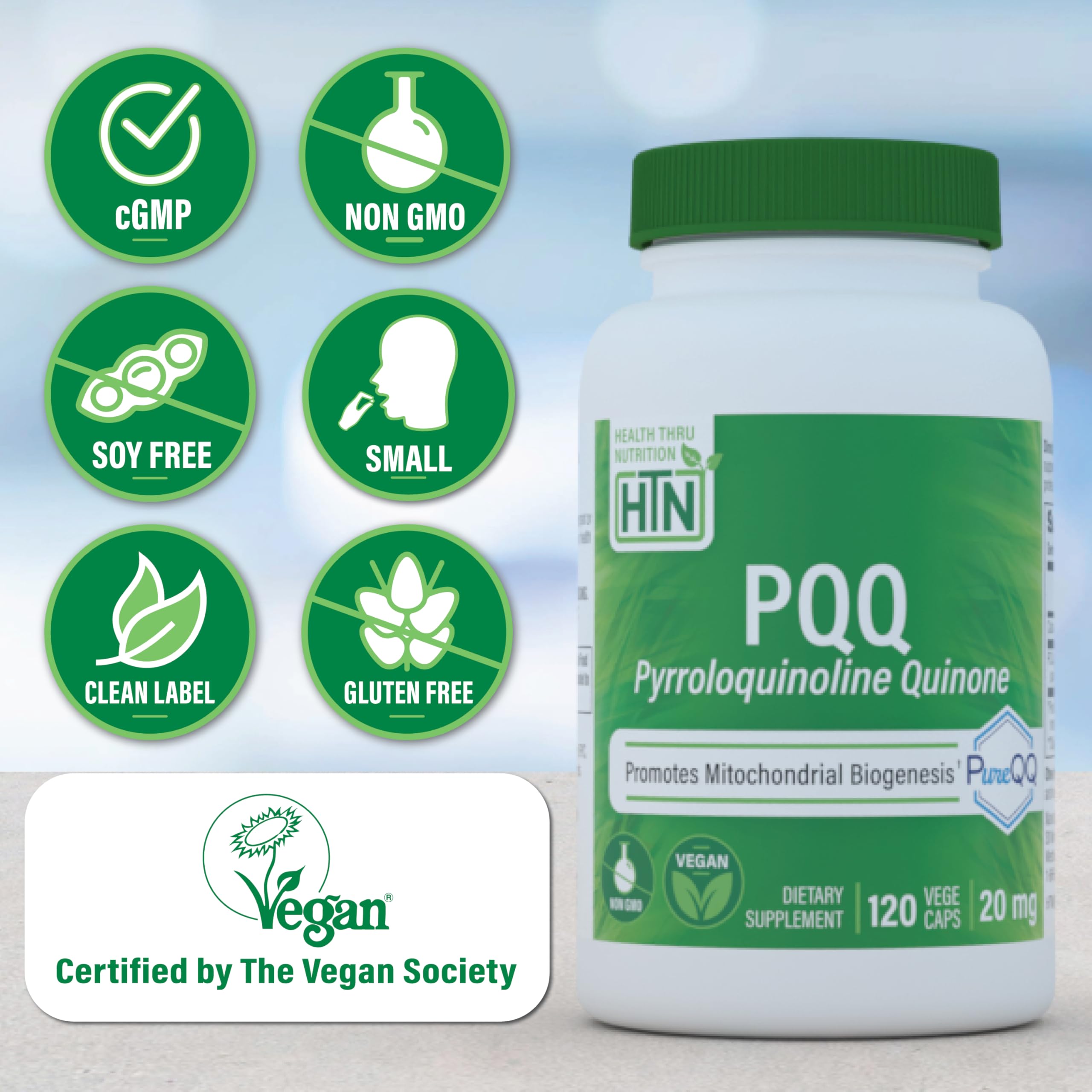 PQQ Supplement by Health Thru Nutrition | Vegan & Non-GMO

