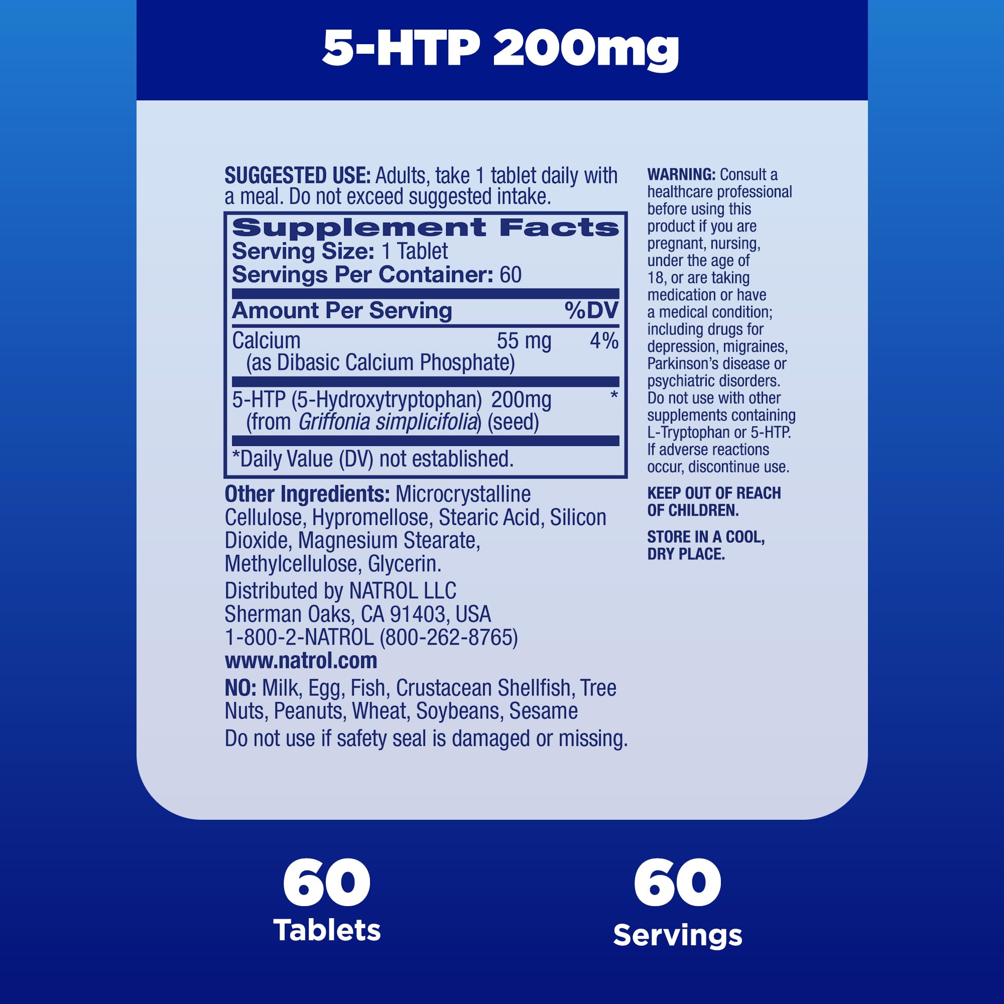 Natrol 5-HTP 200 mg Time Release Mood Support | Drug-Free

