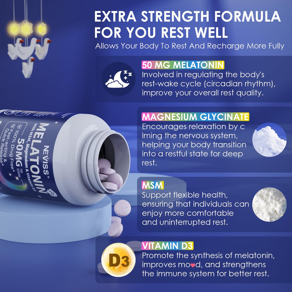 NEVISS Melatonin 50 mg 9-in-1 Fast-Dissolve Sublingual

