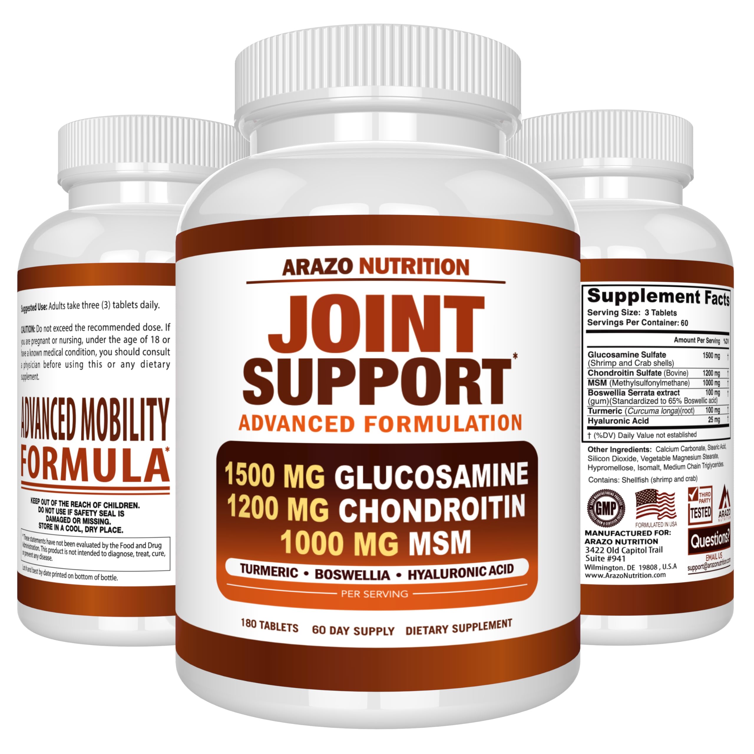 Arazo Nutrition Glucosamine Chondroitin Joint Support

