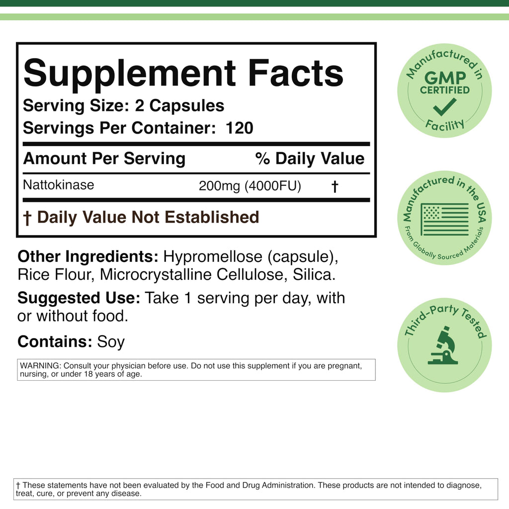 Double Wood Nattokinase Supplement for Cardiovascular Health

