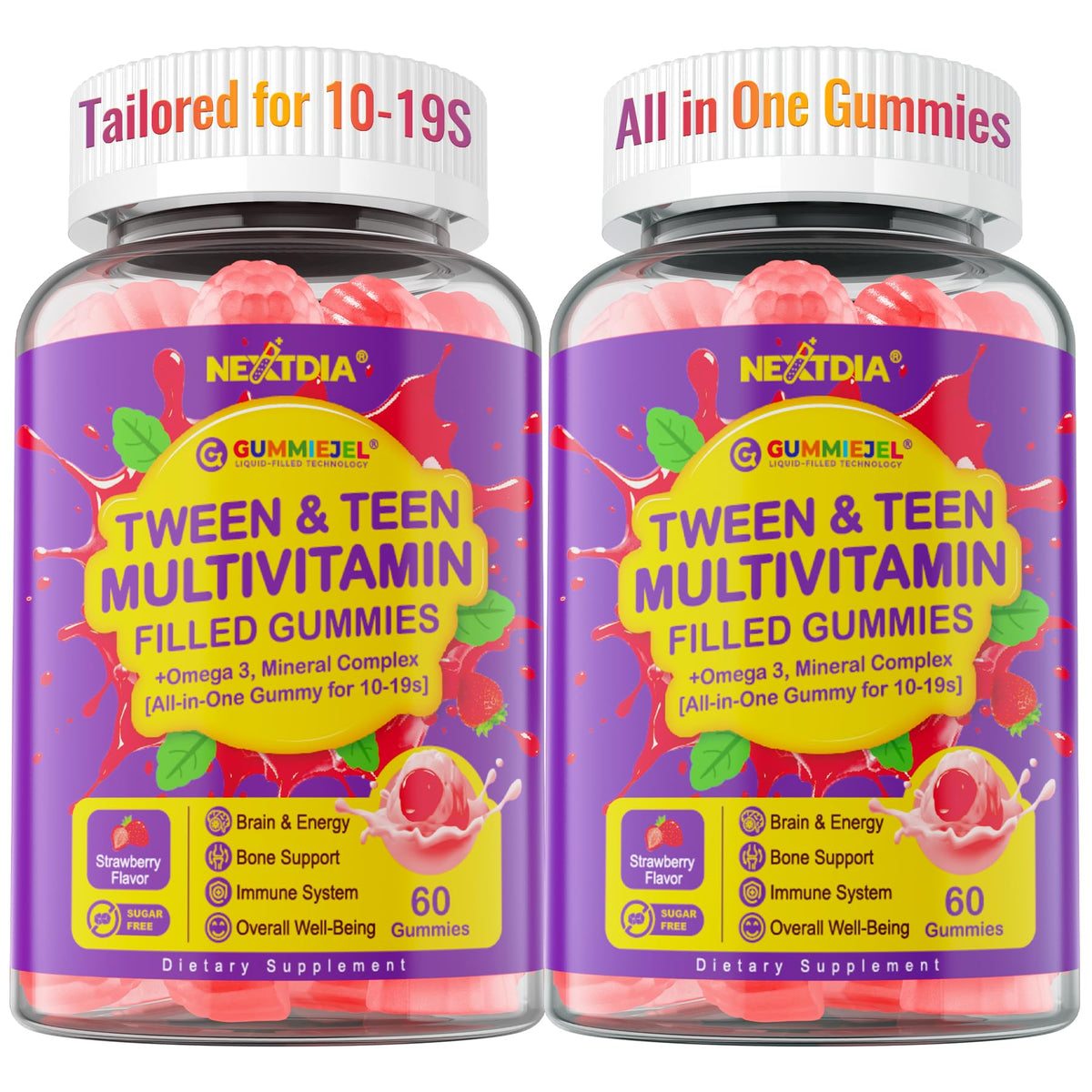 Nextdia Multivitamin Filled Gummies for Teens and Kids