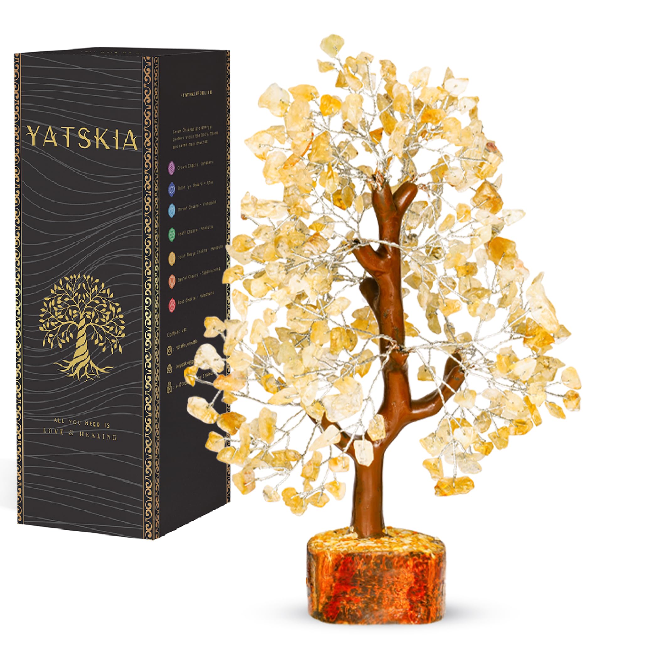 YATSKIA Crystal Tree Sculpture with Natural Crystals